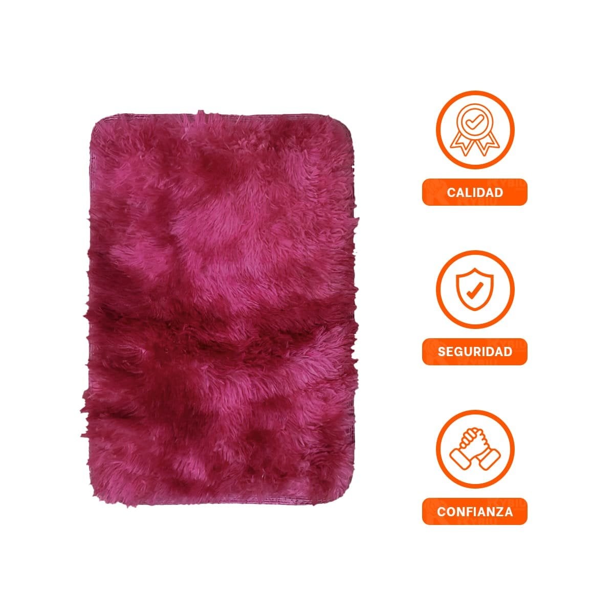 ALFOMBRA DE TEXTURA PELUCHE RECTANGULAR CON FUCSIA Y GUINDA DIMENSIONES 40X60CM Y+POST IT - 5