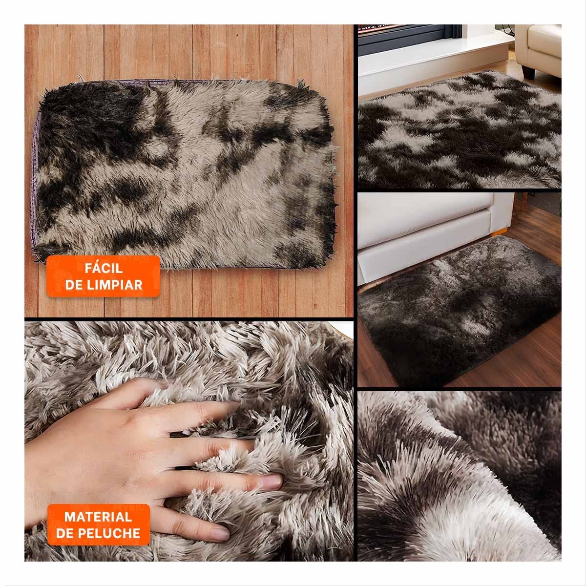 PACK6 ALFOMBRILLA DIMENSIONES 40X60CM CON TEXTURA PELUCHE MARRON Y CREMA Y+PAPEL REGALO - 3