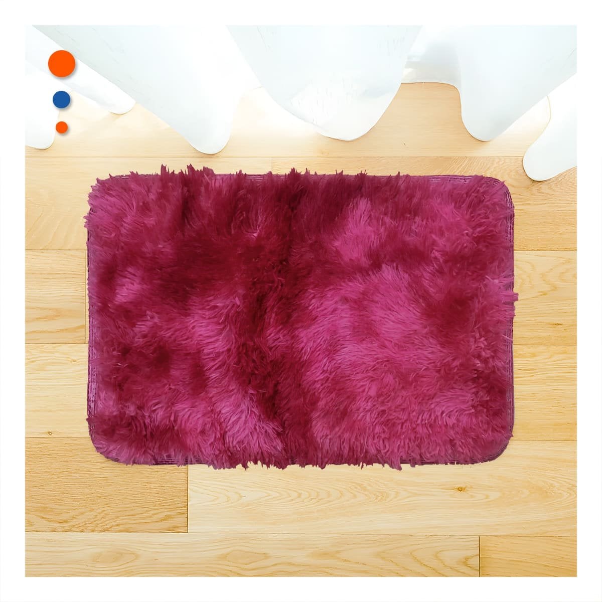 PACK4 TAPETE RECTANGULAR CON DIMENSIONES 40X60CM PELUCHE FUCSIA Y GUINDA - 2