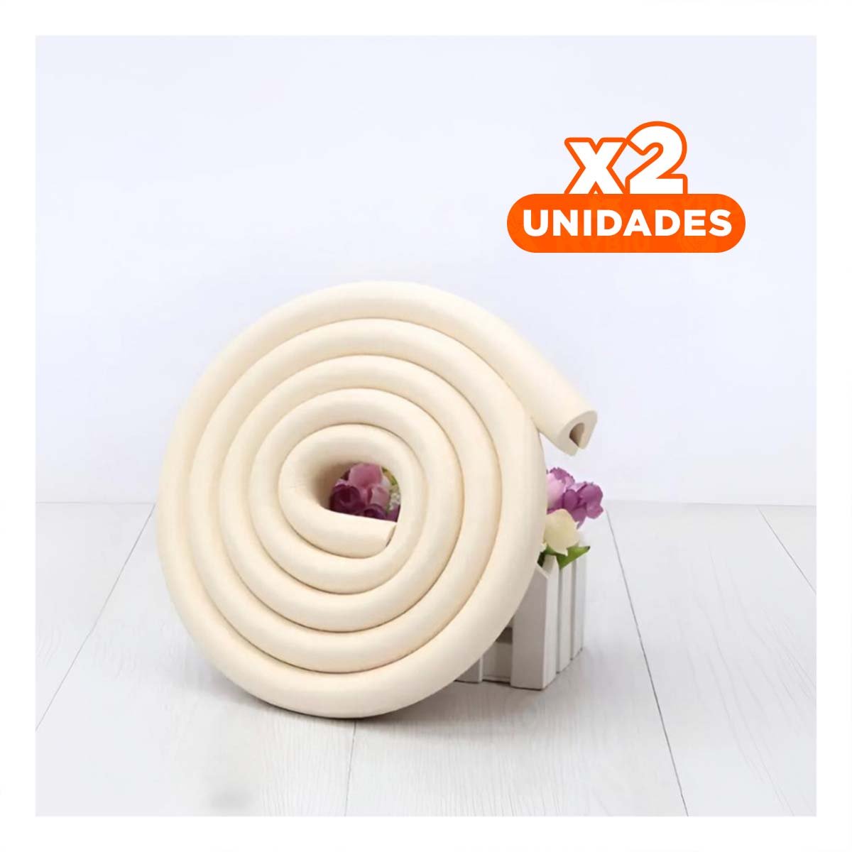 PACK2 ESQUINERO PROTECTOR DE ESPUMA SUAVE PARA BORDES DE MUEBLES EN CASA CREMA Y+PAPEL REGALO - 1
