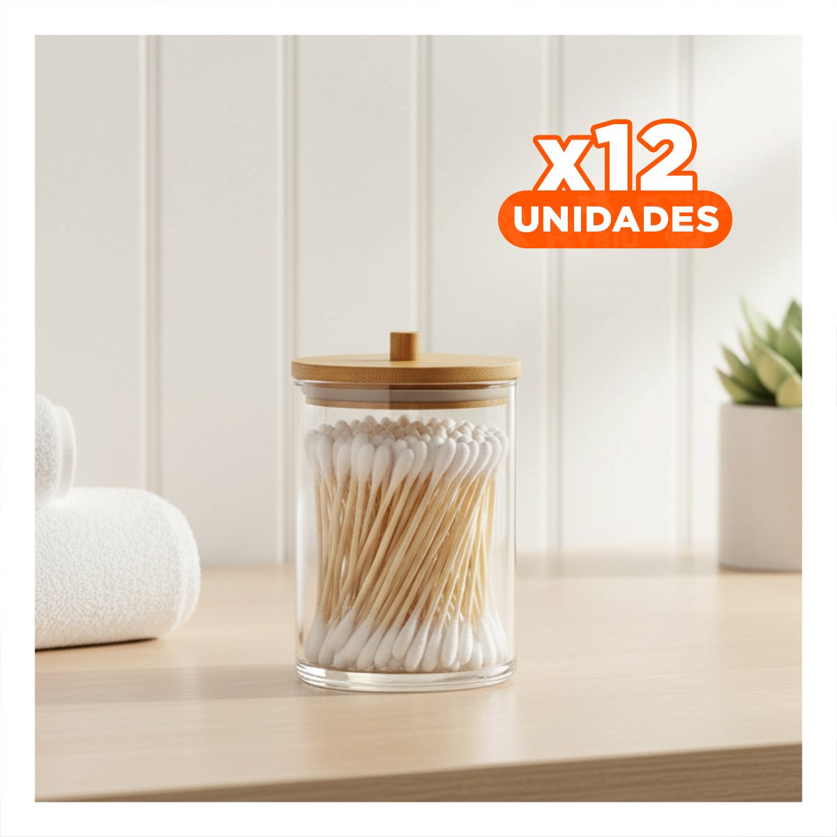 PACK12 ENVASE ACRILICO CON TAPA DE MADERA 7X11CM TRANSPARENTE MULTIUSO PLUS Y+REGALO STICKER - 1