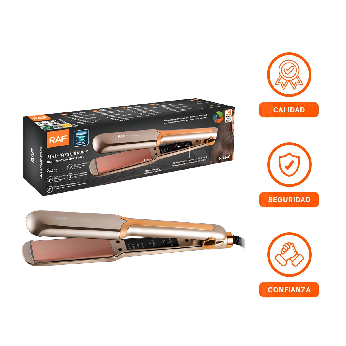 PLANCHA DE CABELLO FUNCIONAL PARA RUTINA DE BELLEZA Y CUIDADO DORADO Y+POST IT - 5