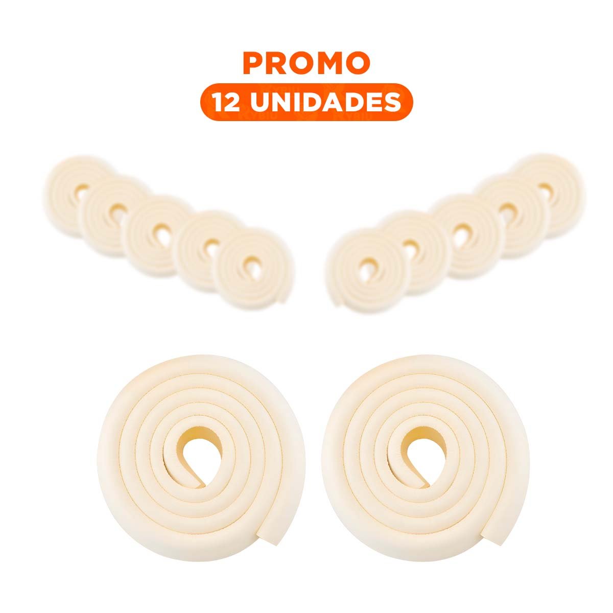 PACK12 BORDE SEGURO DE ESPUMA RESISTENTE PARA ESQUINAS DE MUEBLES EN CASA CREMA - 1
