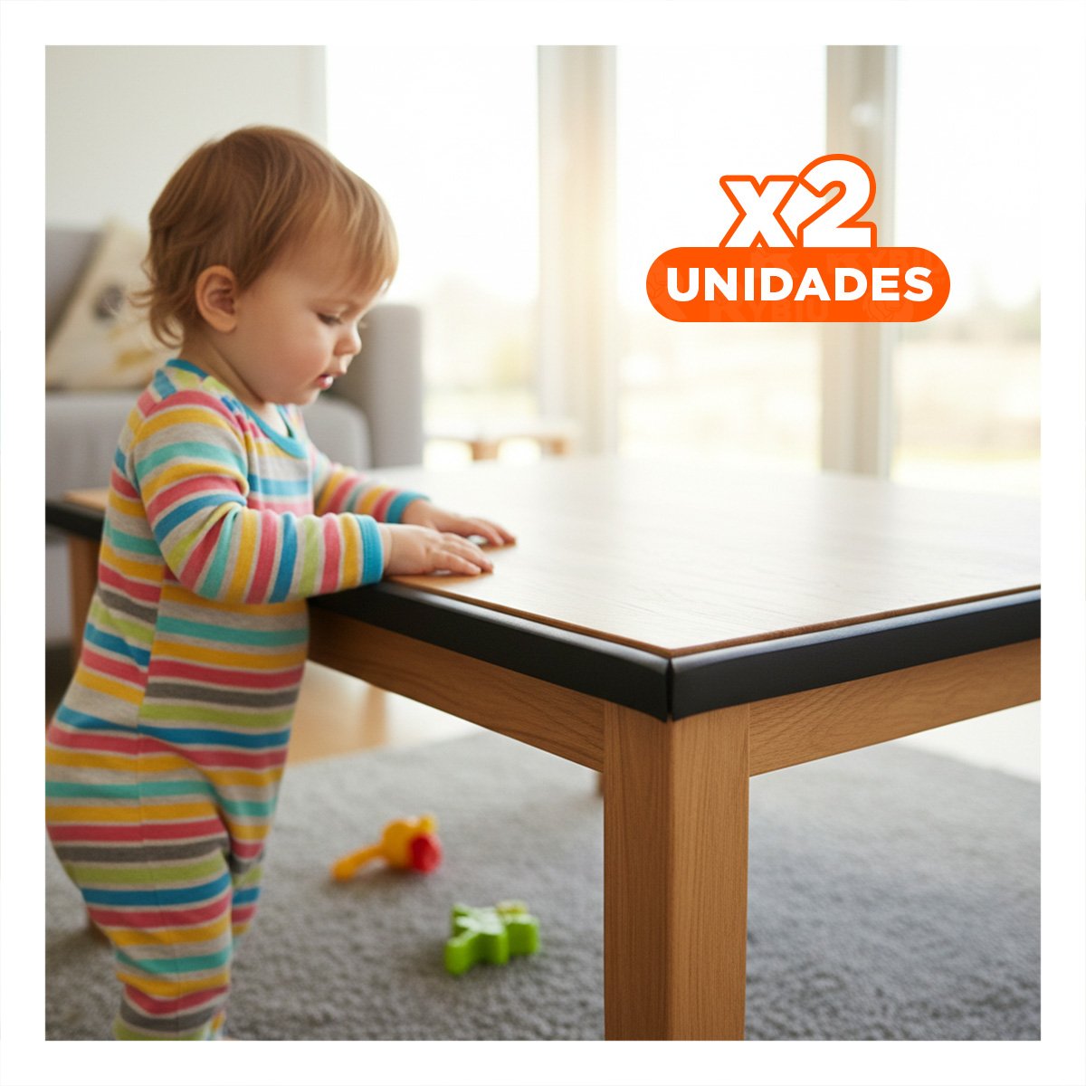 PACK2 ESQUINERO PROTECTOR DE ESPUMA SUAVE PARA BORDES DE MUEBLES EN CASA NEGRO Y+PAPEL REGALO - 1