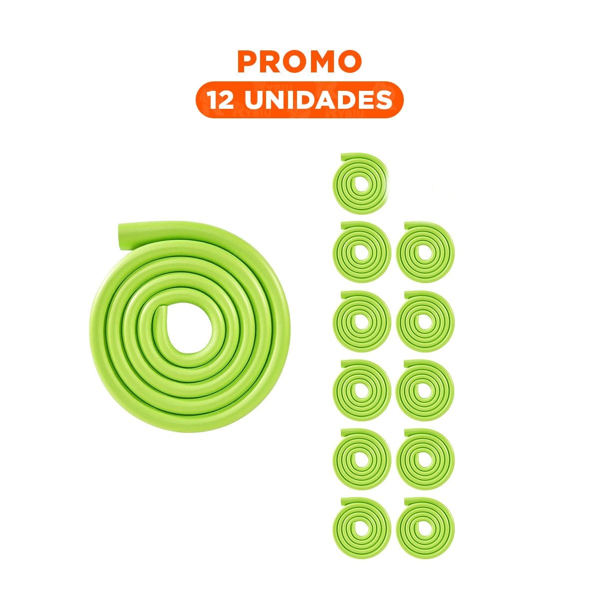 PACK12 ESPUMA PROTECTORA PARA BORDES 2 METROS VERDE LIMON USO DIARIO PLUS - 1