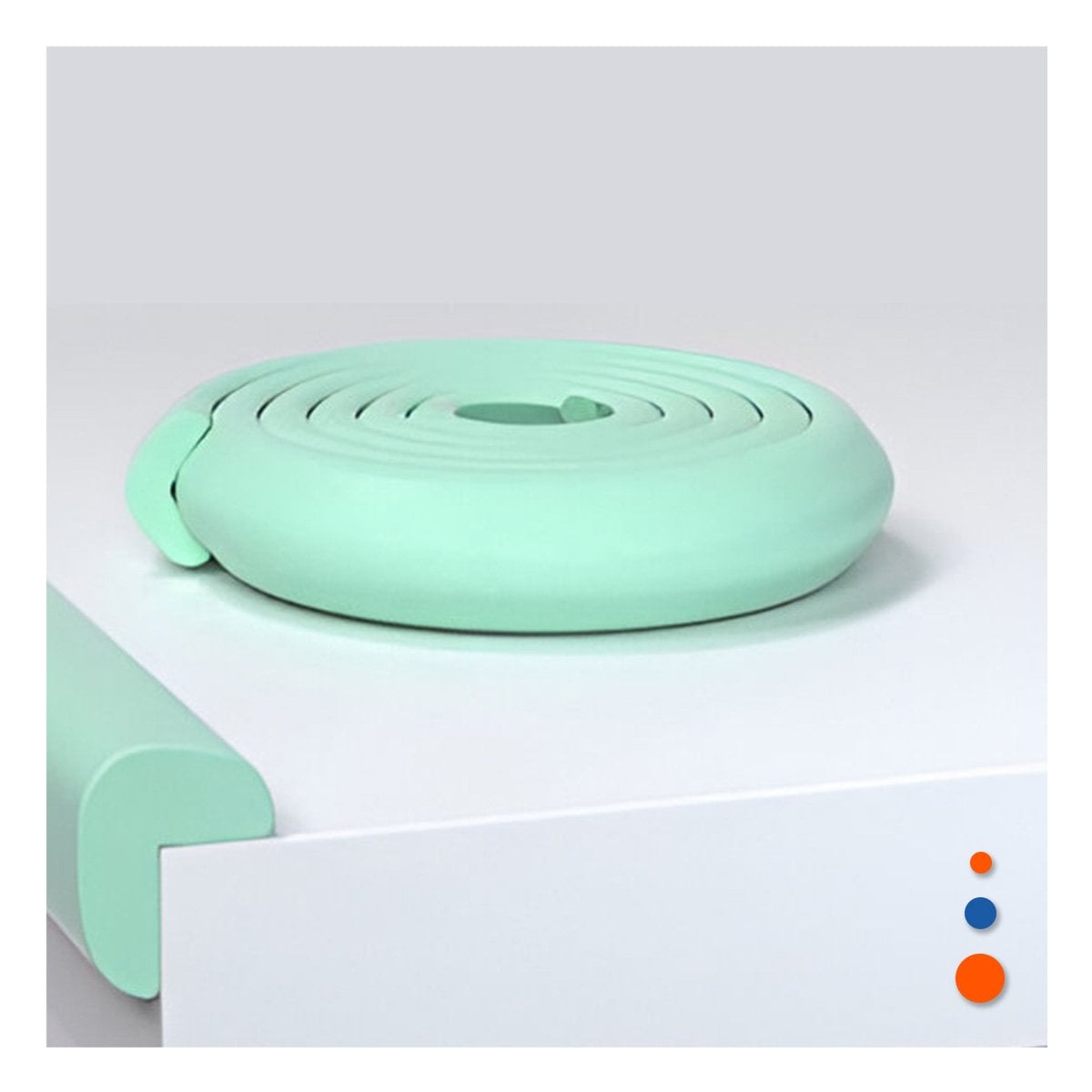 PROTECTOR DE BORDES DE ESPUMA 2 METROS VERDE AGUA PARA ESQUINAS DEL HOGAR Y+PAPEL REGALO - 2