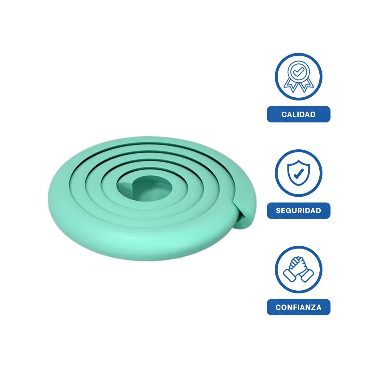 PROTECTOR DE BORDES DE ESPUMA 2 METROS VERDE AGUA PARA ESQUINAS DEL HOGAR Y+PAPEL REGALO - 5