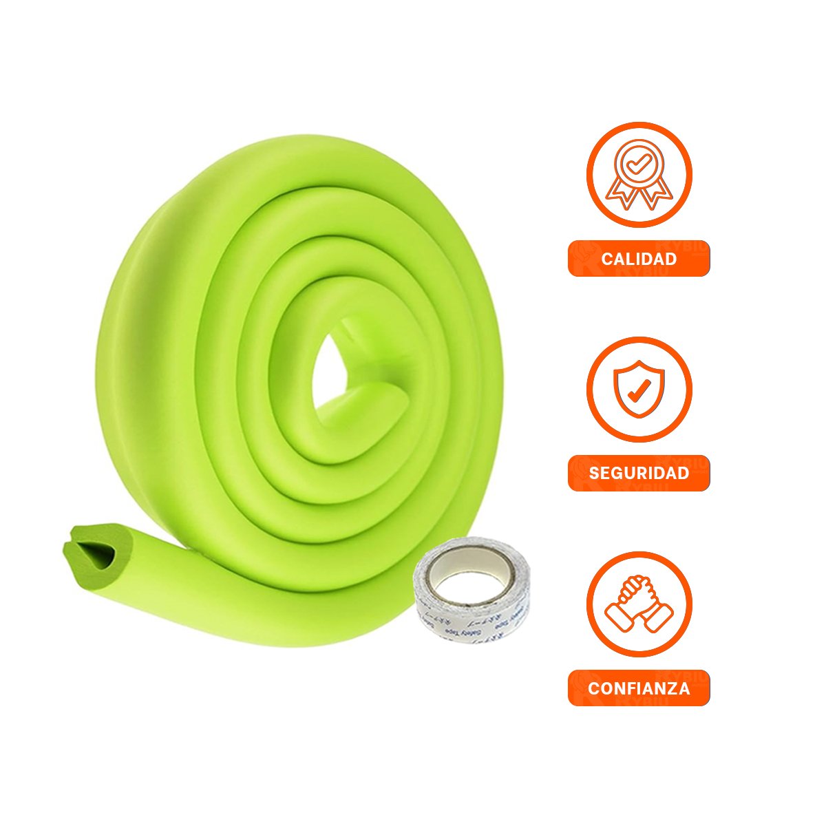 PROTECTOR DE BORDES DE ESPUMA 2 METROS VERDE LIMON USO DIARIO HOGAR PLUS Y+POST IT - 5