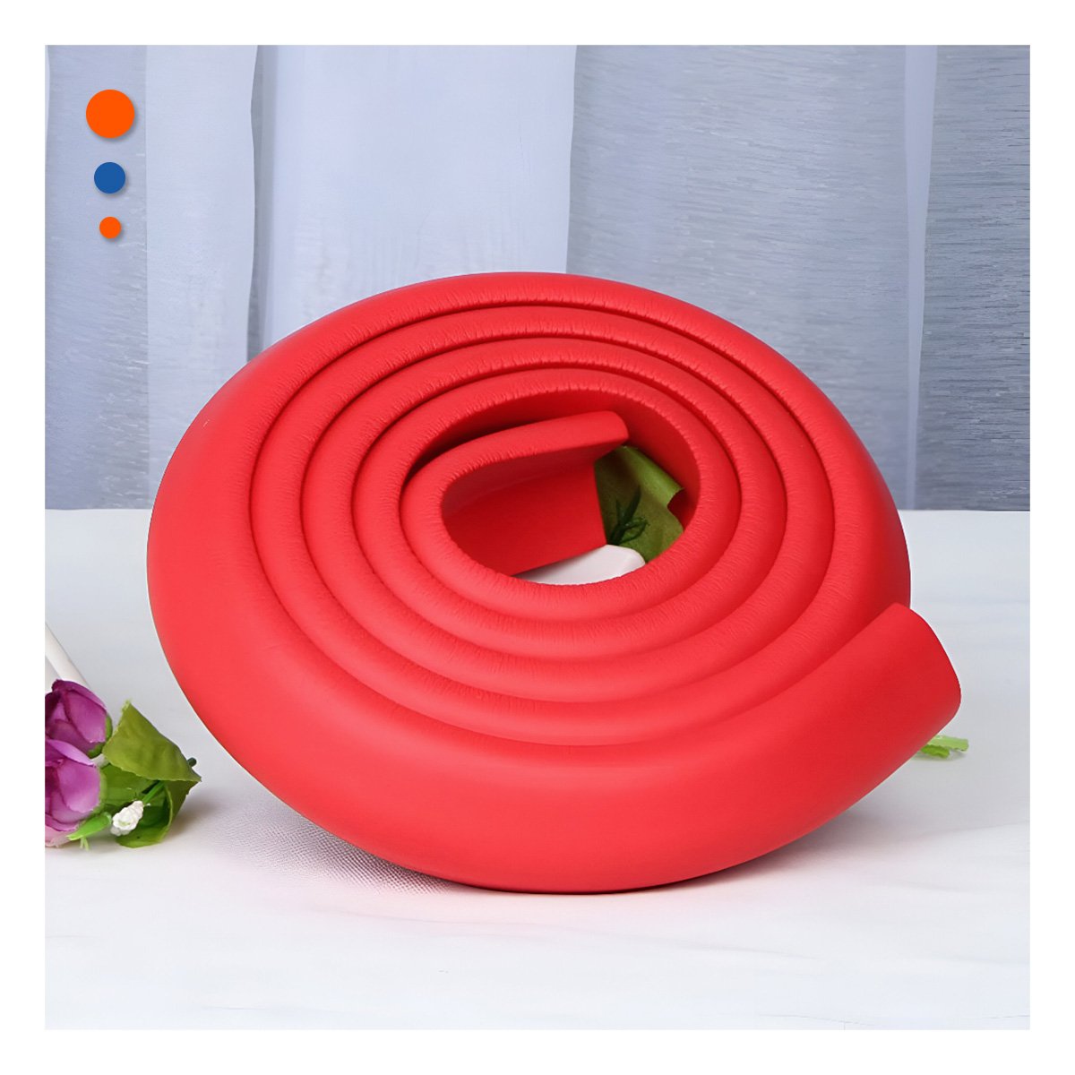 PACK6 BORDE SEGURO DE ESPUMA FLEXIBLE PARA ESQUINAS DE MUEBLES ROJO Y+PAPEL REGALO - 5