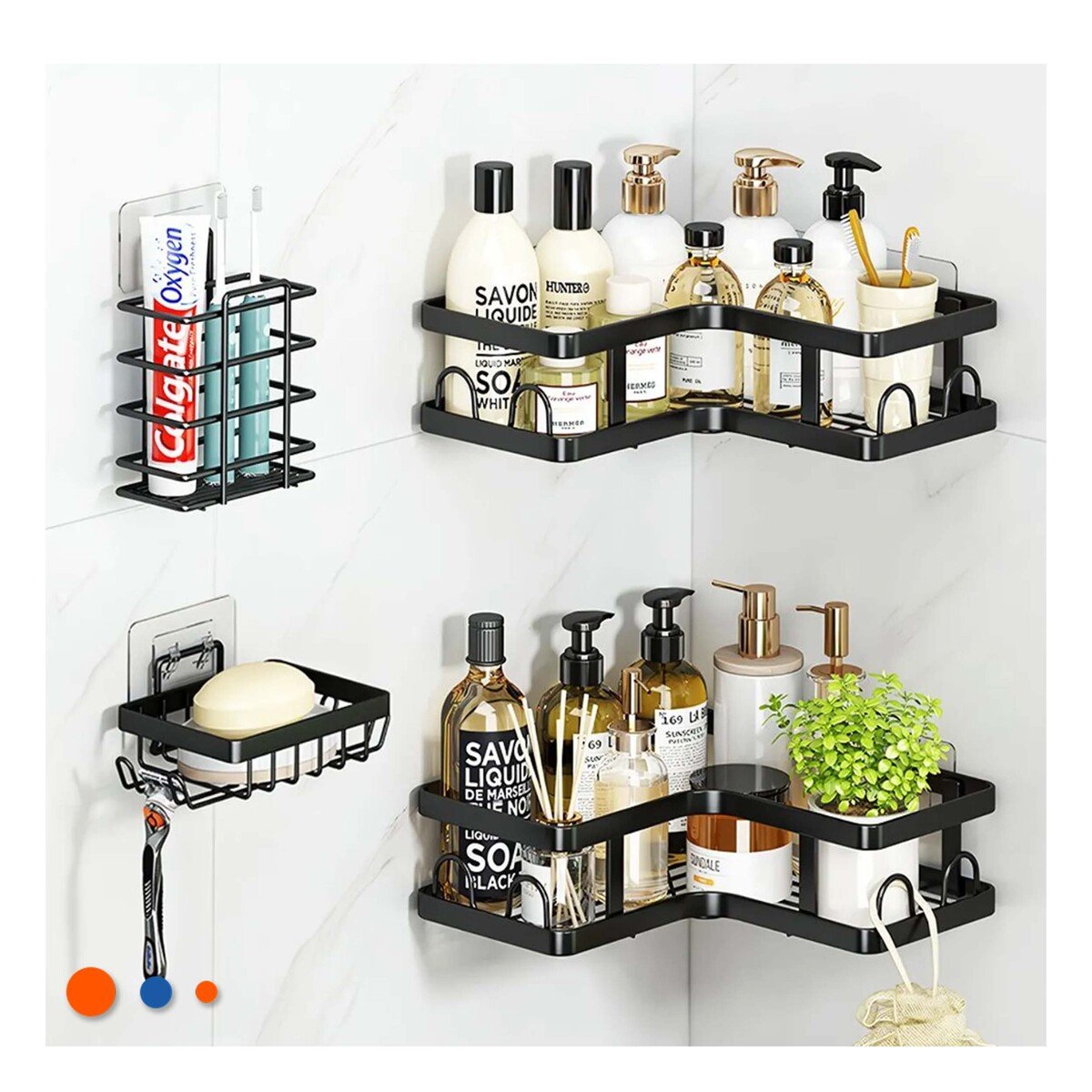 ORGANIZADOR ESQUINERO 5 PIEZAS COLOR NEGRO PARA HOGAR MODERNO FUNCIONAL - 3