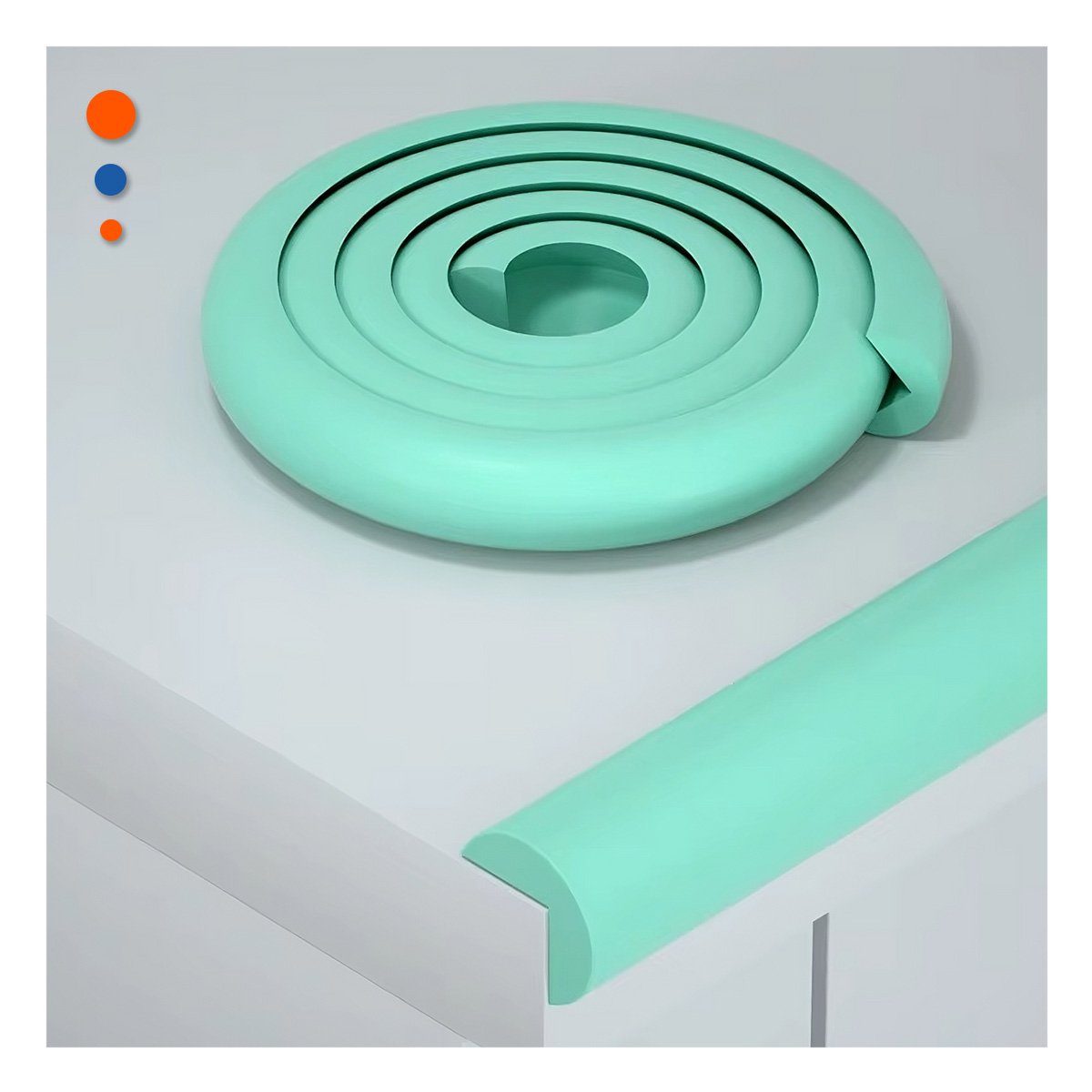 PACK2 TIRA PROTECTORA DE BORDES ESPUMA 2 METROS VERDE AGUA PARA ESQUINAS CASA Y+PAPEL REGALO - 2
