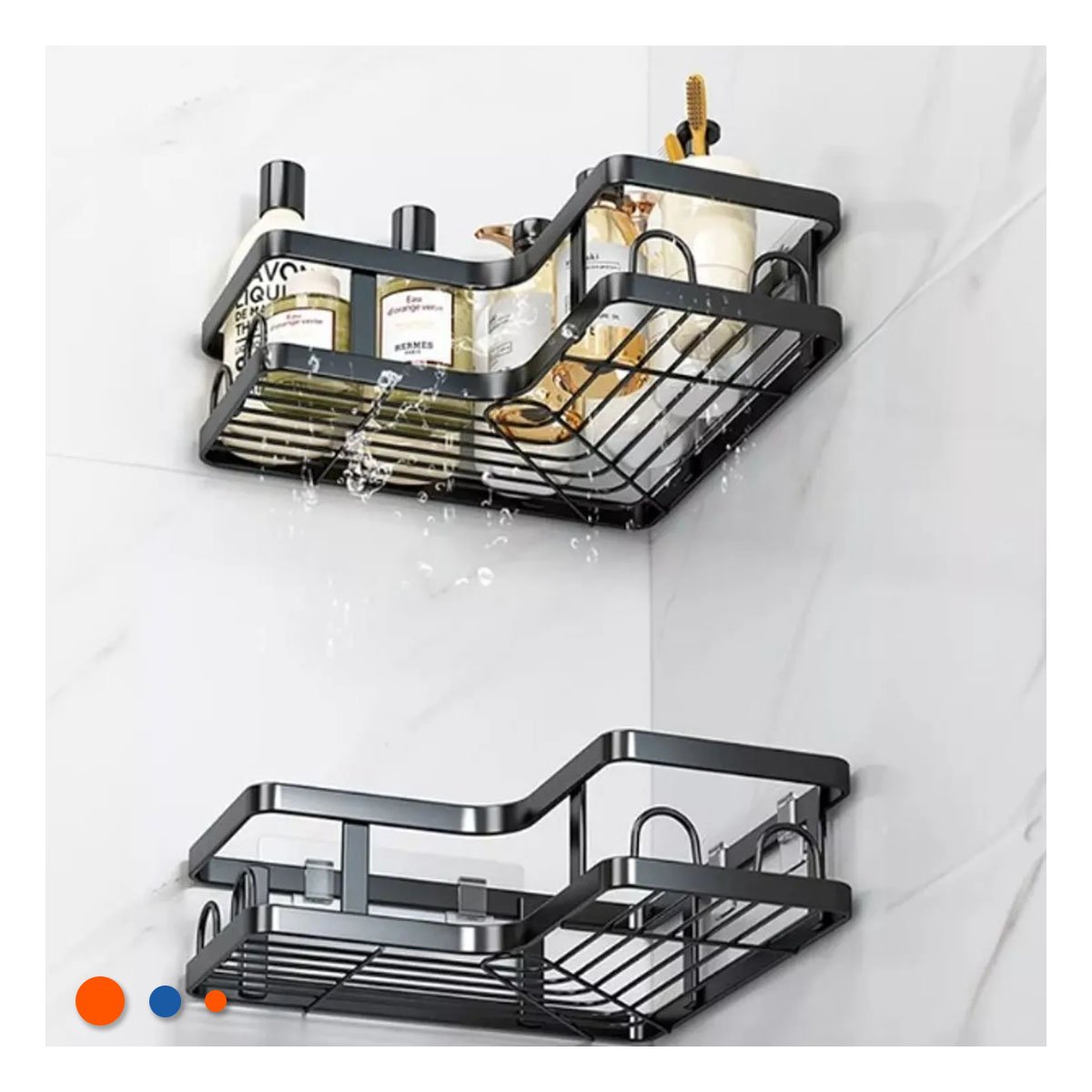 ORGANIZADOR ESQUINERO RESISTENTE 5 PIEZAS NEGRO DISENO COMPACTO HOGAR Y+LIGAS REGALO - 3
