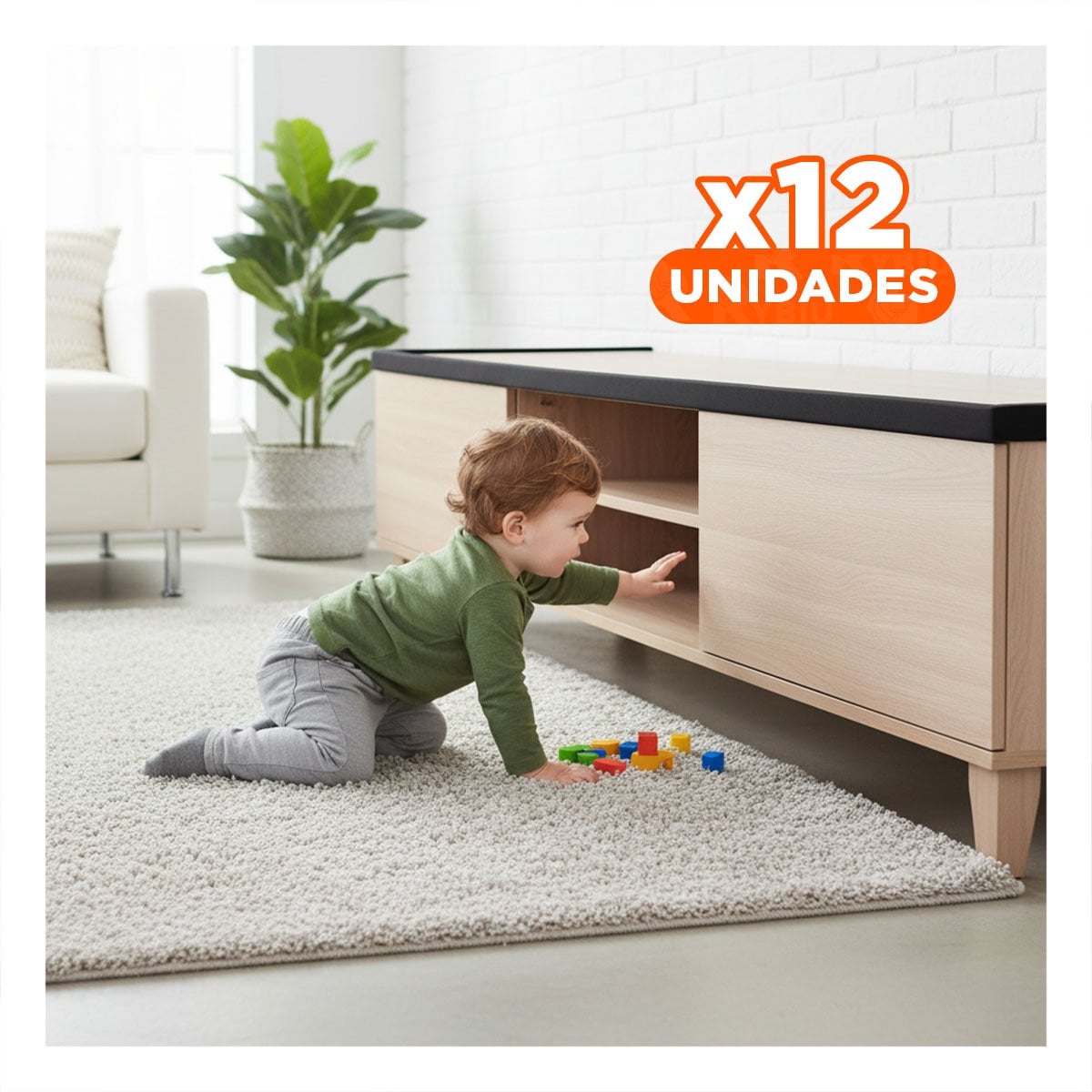 PACK12 COBERTURA ESQUINA DE ESPUMA PARA BORDES DE MESA Y MUEBLES NEGRO Y+PAPEL REGALO - 1