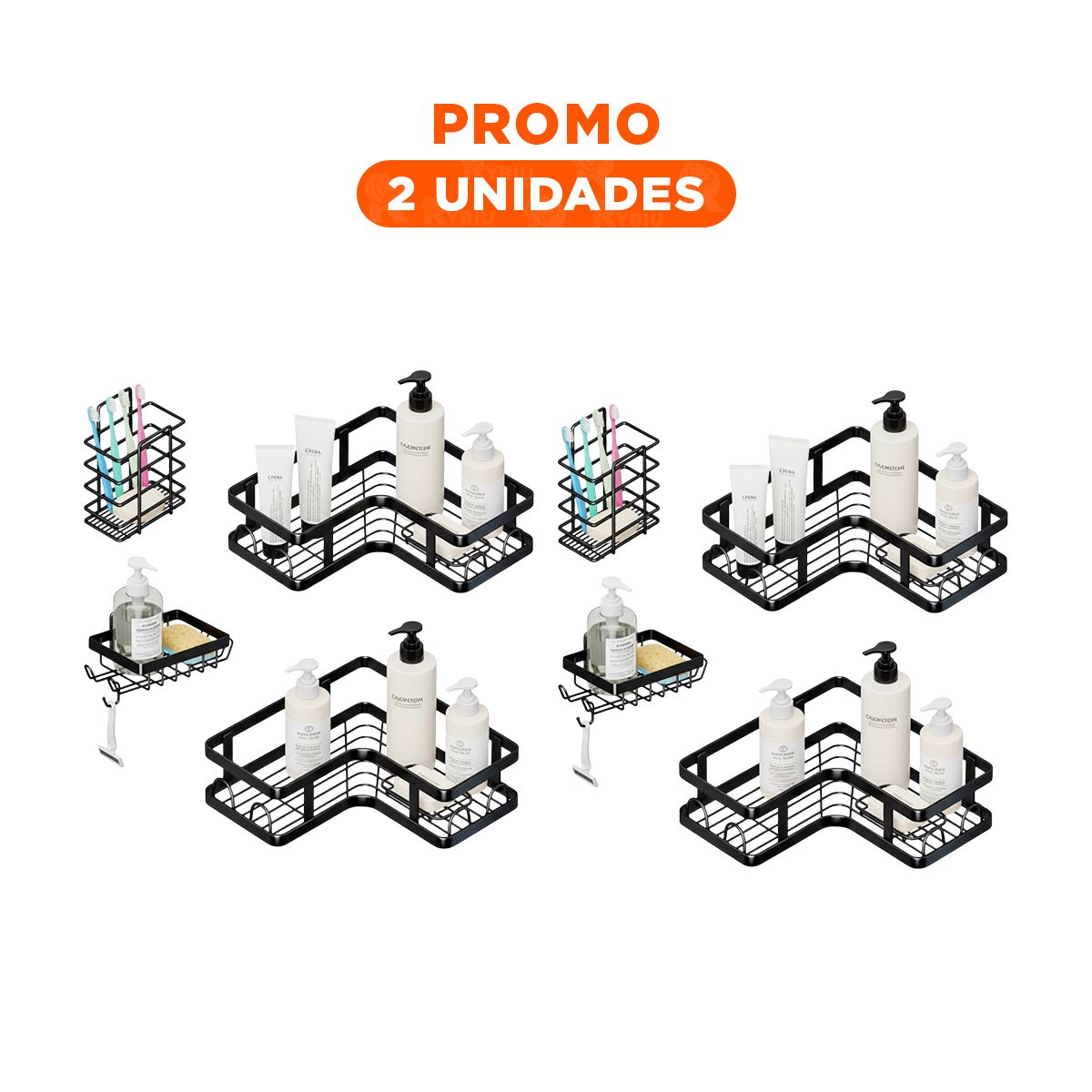 PACK2 GABINETE ESQUINERO MULTIUSO 5 PIEZAS NEGRO DISENO COMPACTO FUNCIONAL Y+REGALO STICKER - 1
