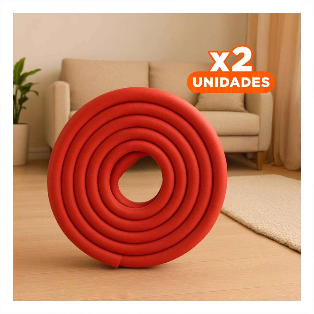 PACK2 ESQUINERO PROTECTOR DE ESPUMA PARA BORDES DE MESA SEGURIDAD EN HOGAR ROJO - 1