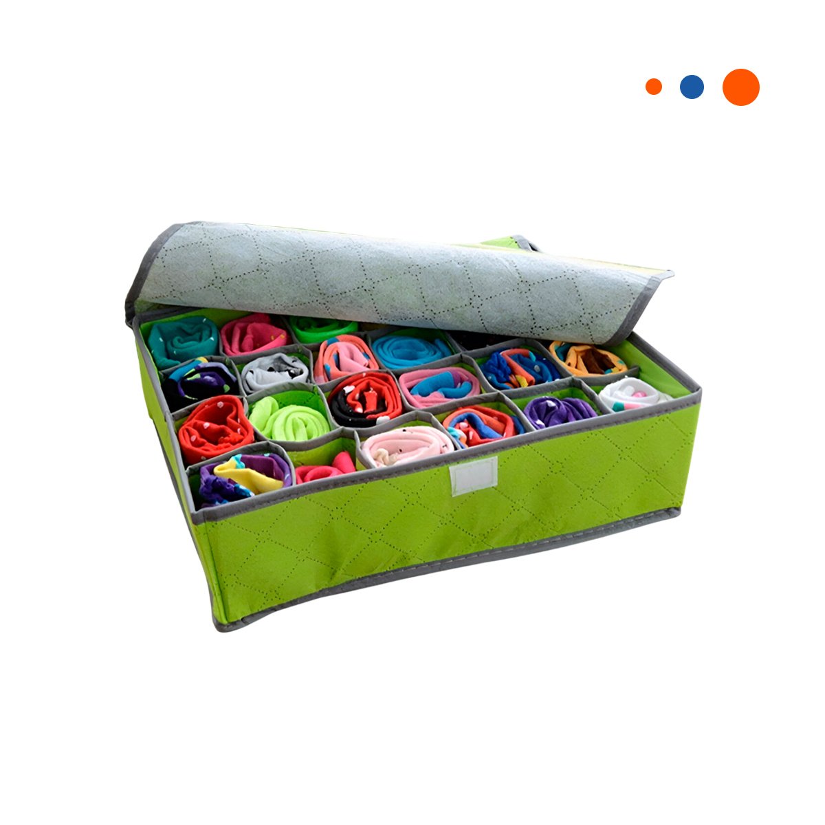 PACK6 MODULO ORGANIZADOR DE ROPA INTERIOR 24 DIVISIONES VERDE USO DIARIO MAX Y+REGALO STICKER - 2