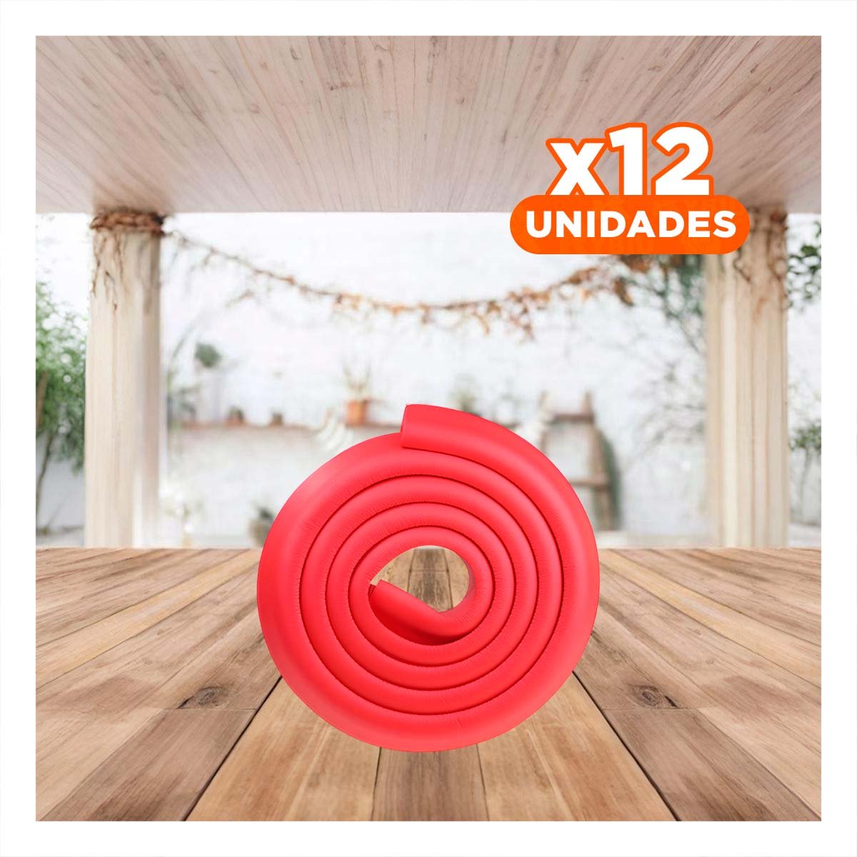 PACK12 COBERTURA ESQUINA DE ESPUMA PARA BORDES FILOSOS DE MESA EN CASA ROJO Y+REGALO STICKER - 1