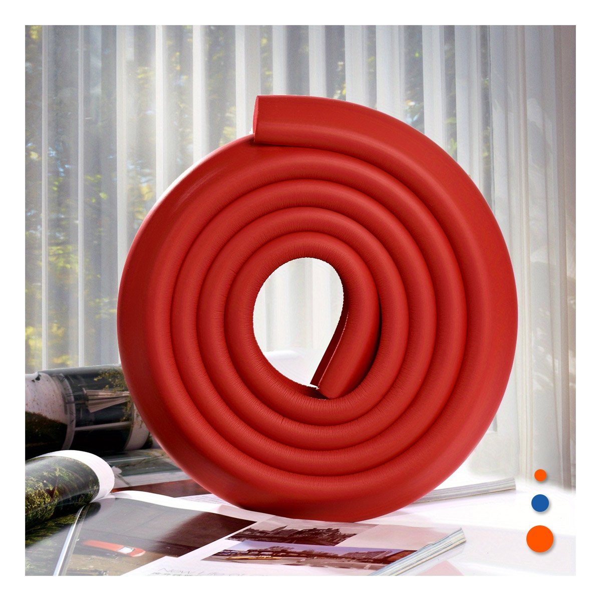 PACK12 COBERTURA ESQUINA DE ESPUMA PARA BORDES FILOSOS DE MESA EN CASA ROJO Y+REGALO STICKER - 3