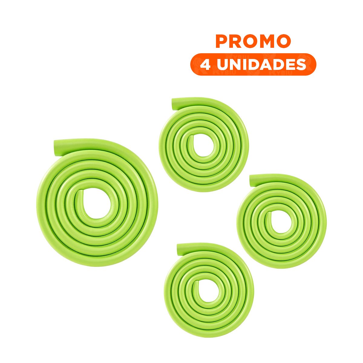 PACK4 TIRA PROTECTORA DE BORDES ESPUMA 2 METROS VERDE LIMON SEGURIDAD INTERIOR - 1