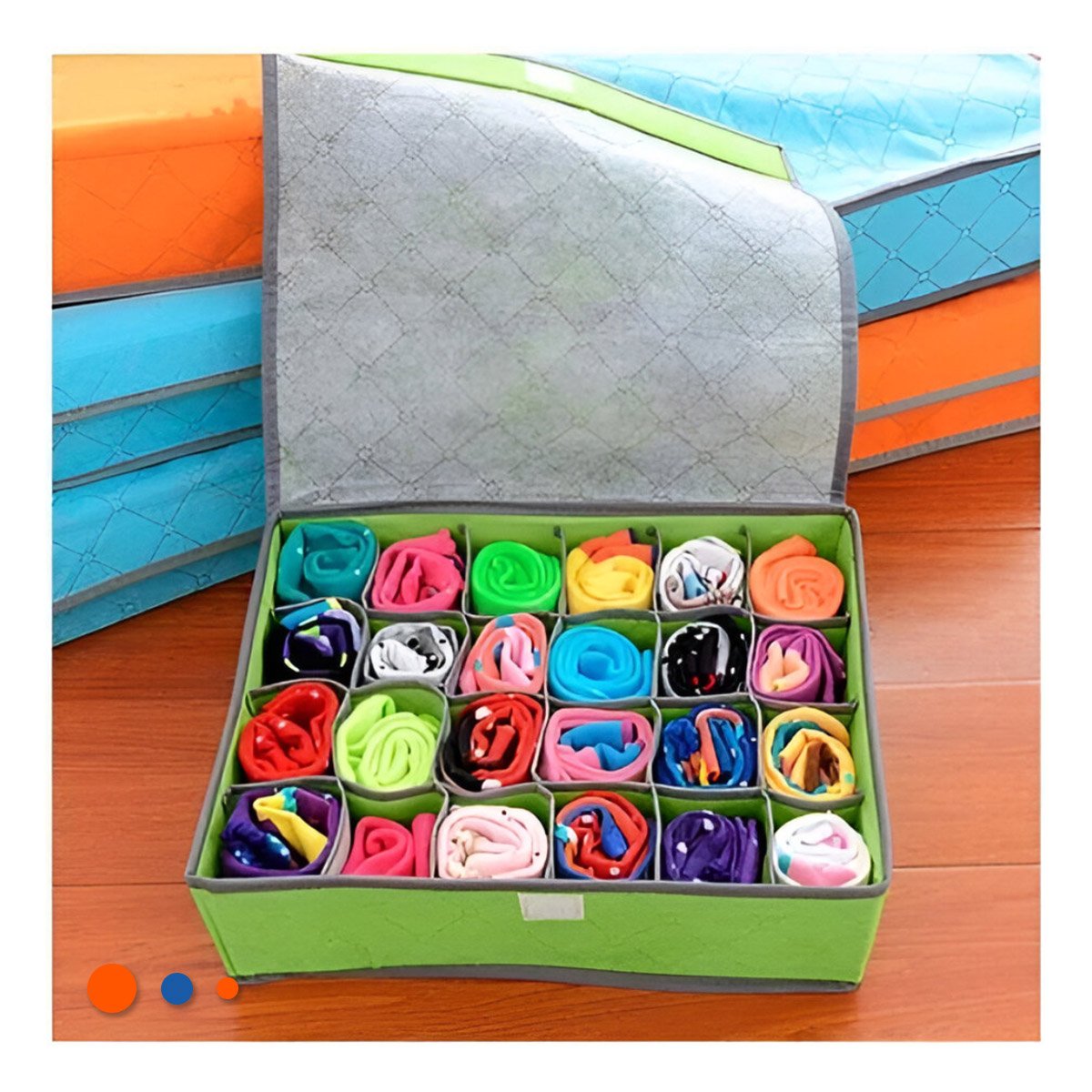 PACK12 MODULO ORGANIZADOR PARA ROPA INTERIOR 24 DIVISIONES VERDE ORDEN PLUS - 3