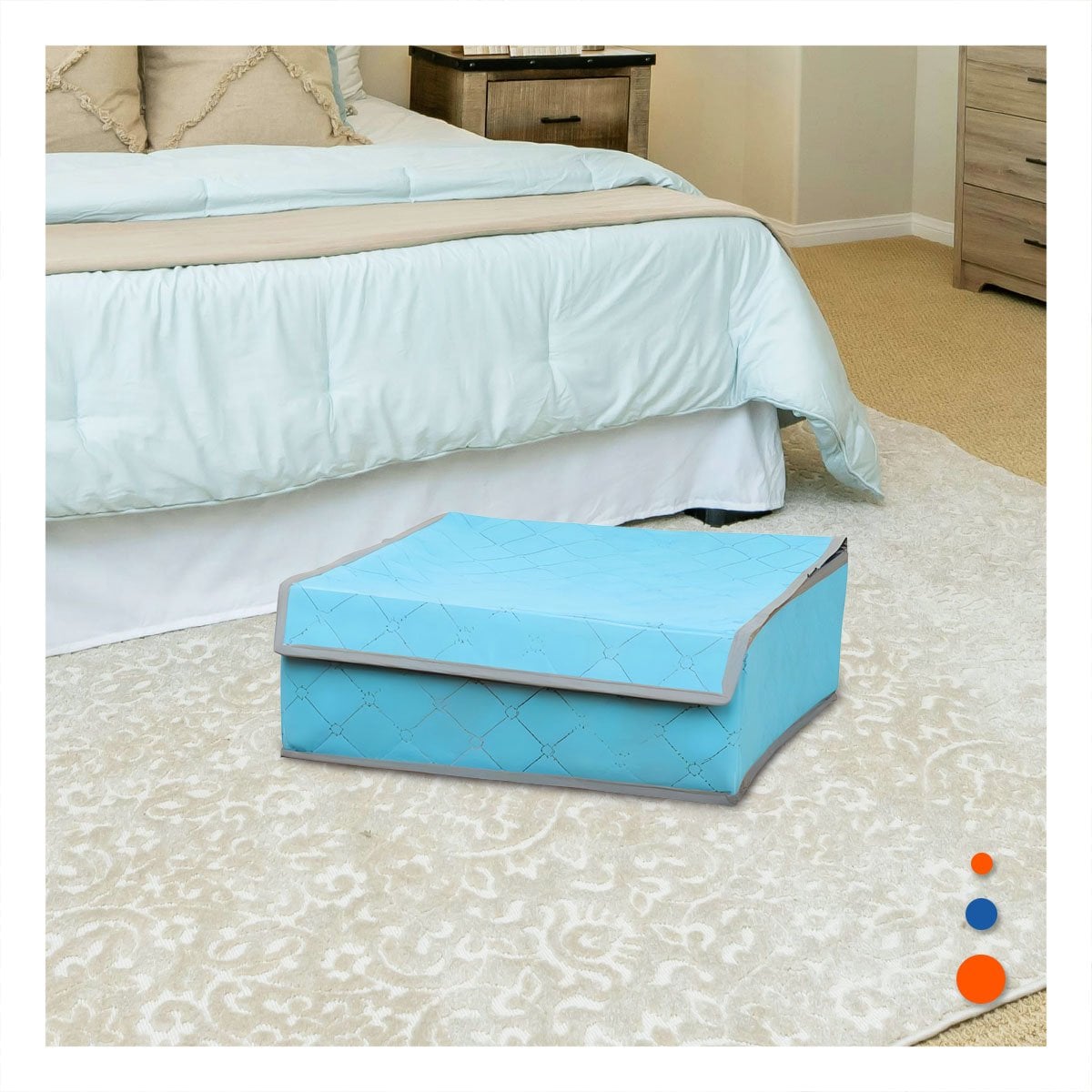 ORGANIZADOR DE ROPA INTERIOR 24 DIVISIONES CON TAPA CELESTE ORDEN DIARIO MAX Y+REGALO STICKER - 3