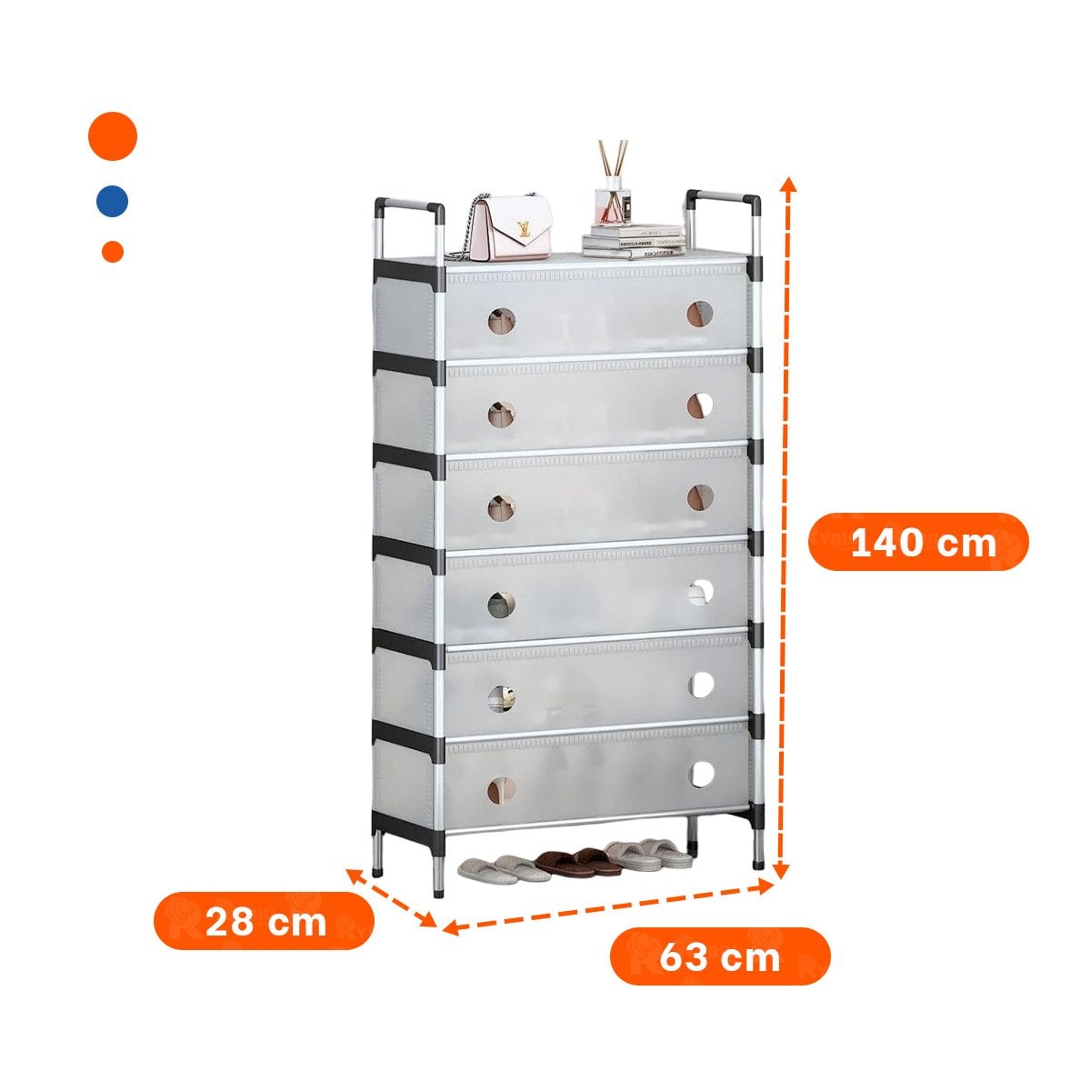 PACK4 ESTANTE PARA ZAPATOS 6 NIVELES TODO CERRADO BLANCO TRANSPARENTE FIRME - 4