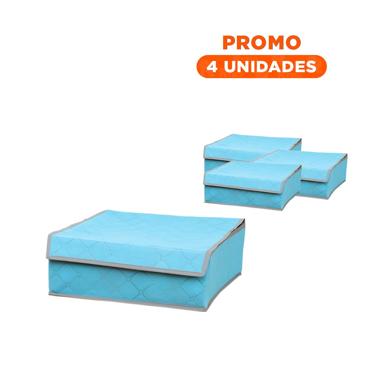 PACK4 CONTENEDOR ORGANIZADOR DE ROPA INTERIOR 24 DIVISIONES CELESTE DIARIO MAX - 1