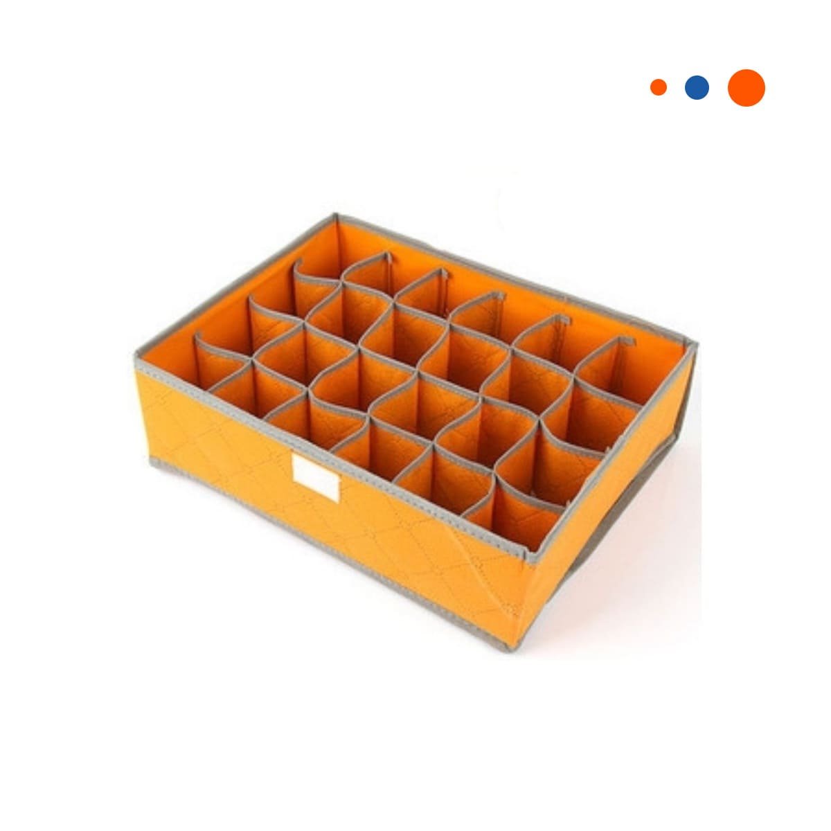 ORGANIZADOR DE ROPA INTERIOR 24 DIVISIONES CON TAPA NARANJA ORDEN DIARIO MAX Y+REGALO STICKER - 1