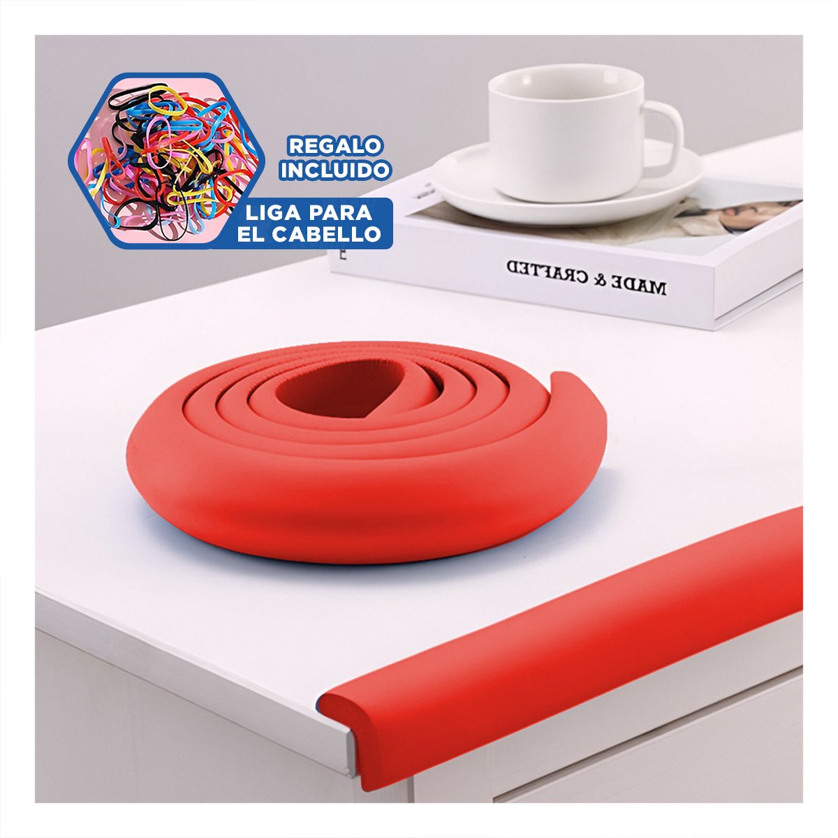 PROTECTOR ESQUINERO DE ESPUMA ACOLCHADA PARA BORDES DE MESA SEGURIDAD EN CASA Y+LIGAS REGALO - 2
