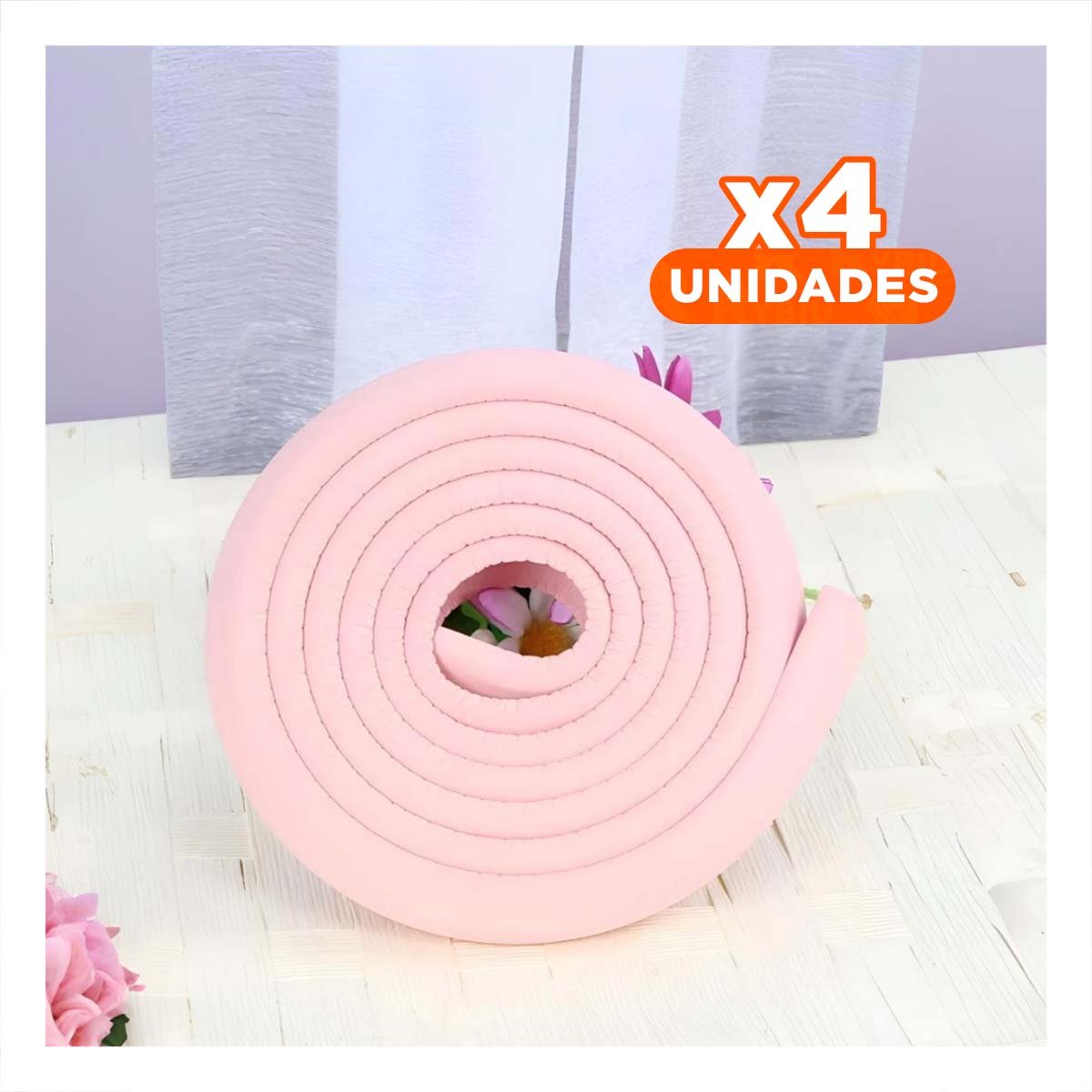 PACK4 ESQUINERO PROTECTOR DE ESPUMA RESISTENTE PARA BORDES DE MUEBLES HOGAR ROSA Y+PAPEL REGALO - 1