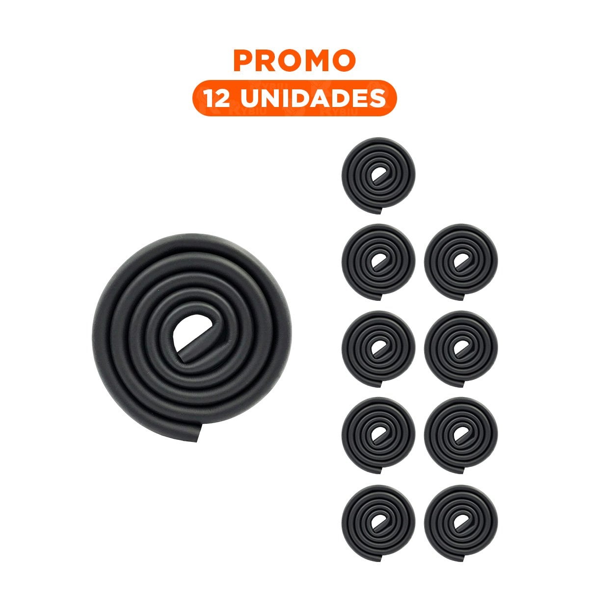 PACK12 BORDE SEGURO DE ESPUMA RESISTENTE PARA ESQUINAS DE MUEBLES EN CASA NEGRO - 1