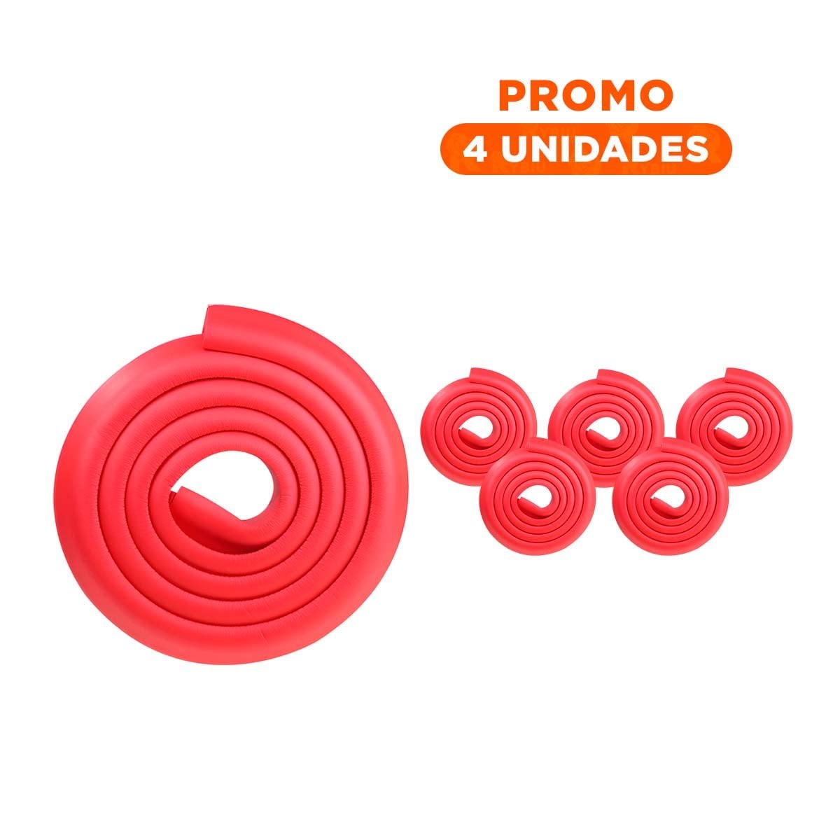 PACK4 ESQUINERO PROTECTOR DE ESPUMA ACOLCHADA PARA BORDES FILOSOS DE MESA EN CASA ROJO - 1