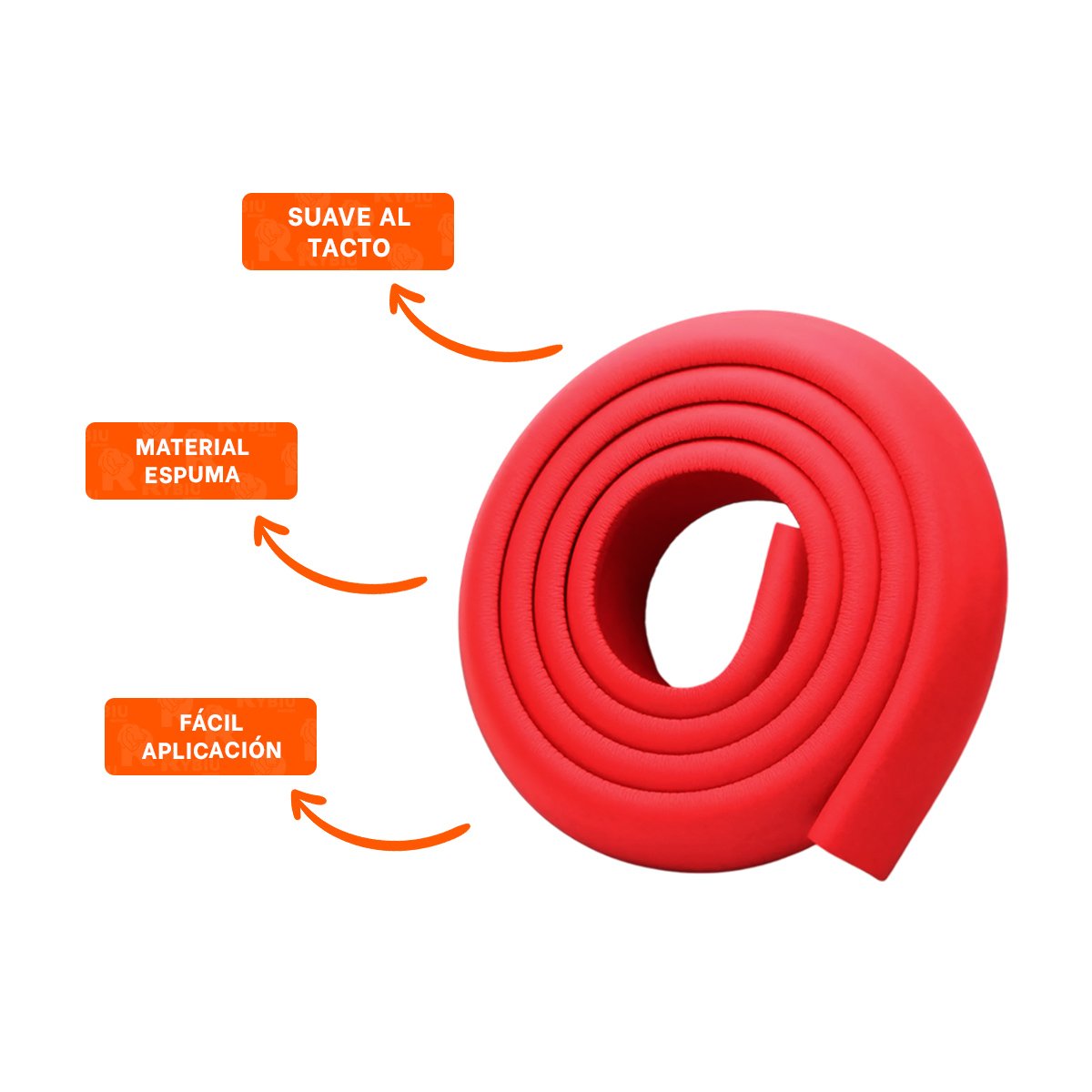 PROTECTOR ESQUINERO DE ESPUMA SUAVE PARA BORDES FILOSOS DE MESA EN CASA ROJO Y+PAPEL REGALO - 5