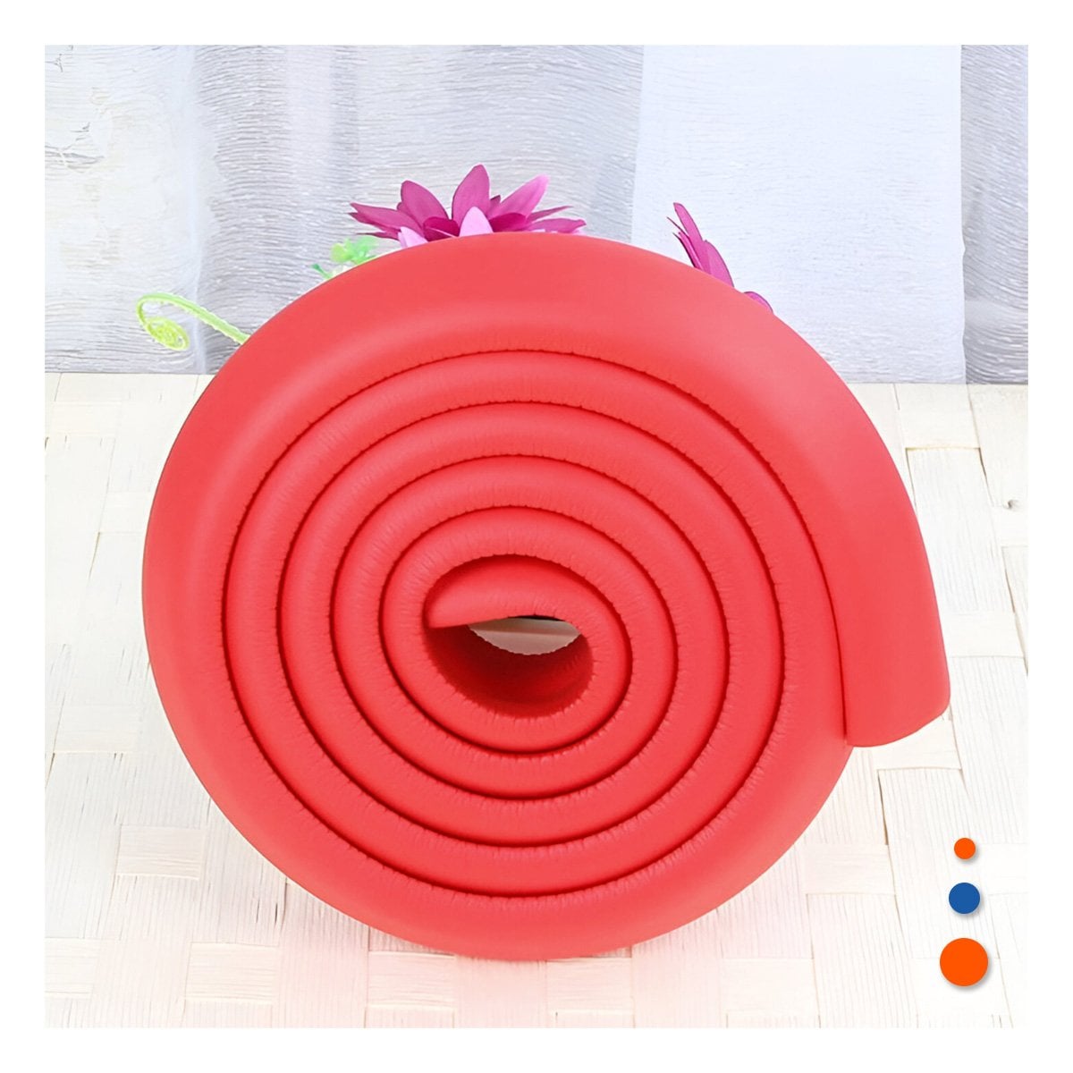 PROTECTOR ESQUINERO DE ESPUMA FLEXIBLE PARA BORDES DE MUEBLES Y MESAS ROJO Y+REGALO STICKER - 2