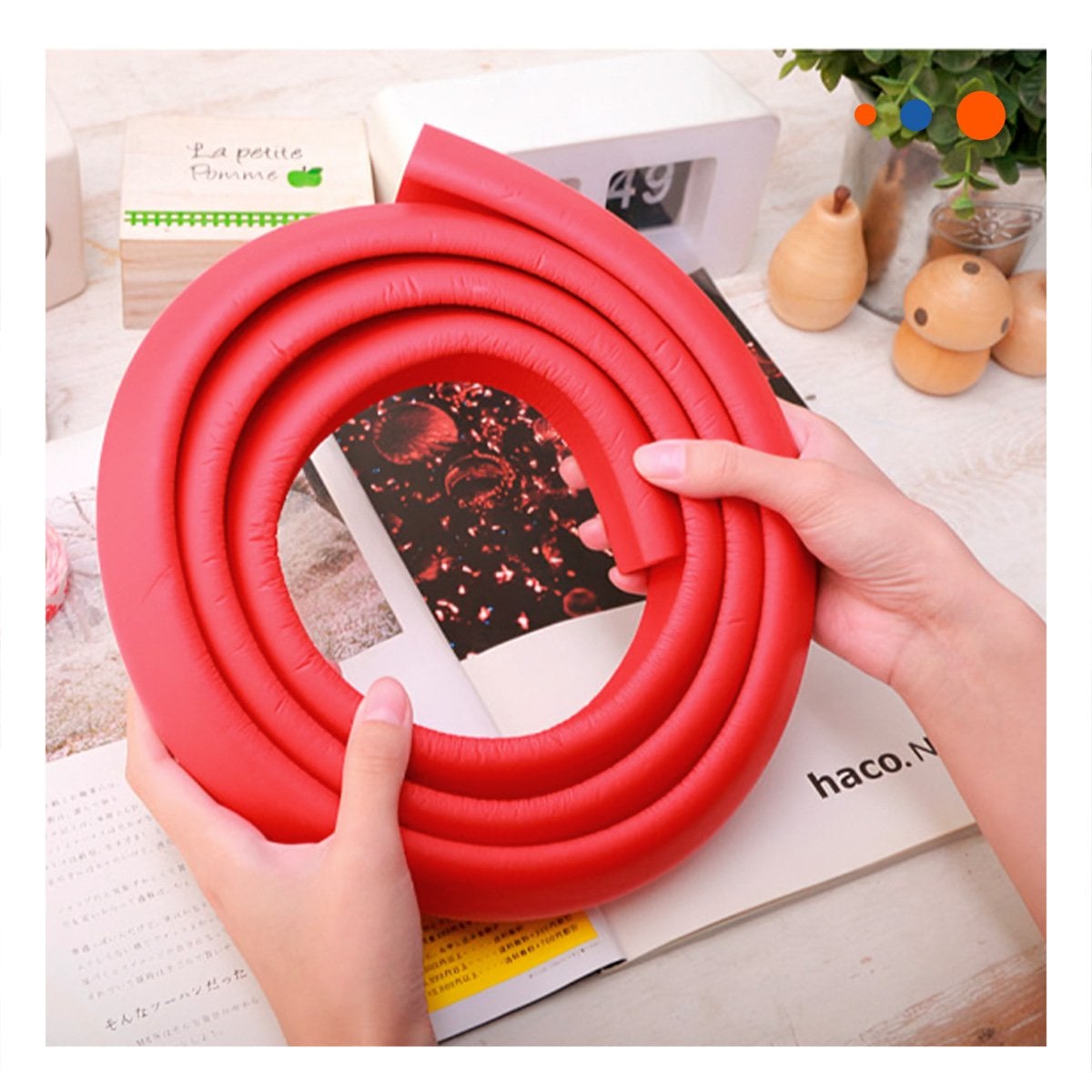 PROTECTOR ESQUINERO DE ESPUMA FLEXIBLE PARA BORDES DE MUEBLES Y MESAS ROJO Y+REGALO STICKER - 3