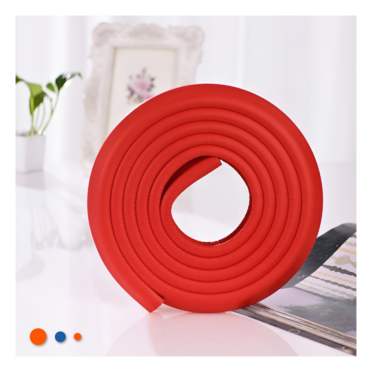 PROTECTOR ESQUINERO DE ESPUMA FLEXIBLE PARA BORDES DE MUEBLES Y MESAS ROJO Y+REGALO STICKER - 5