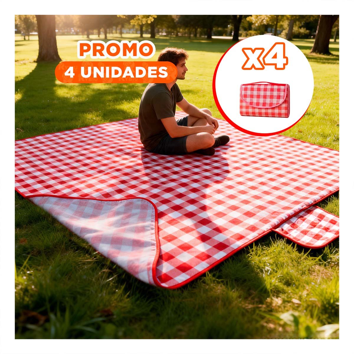 PACK4 COBIJA PORTATIL PARA CAMPING TIPO CARTERA DE USO PRACTICO EN EXTERIOR YPAPEL REGALO - 1
