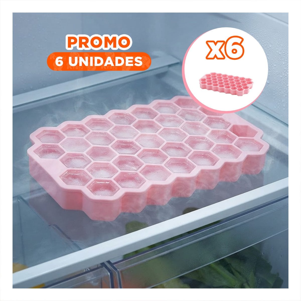 PACK6 MOLDE PANAL 20.5X12 CM PARA COCINA CON TAPA COLOR ROSADO - 1