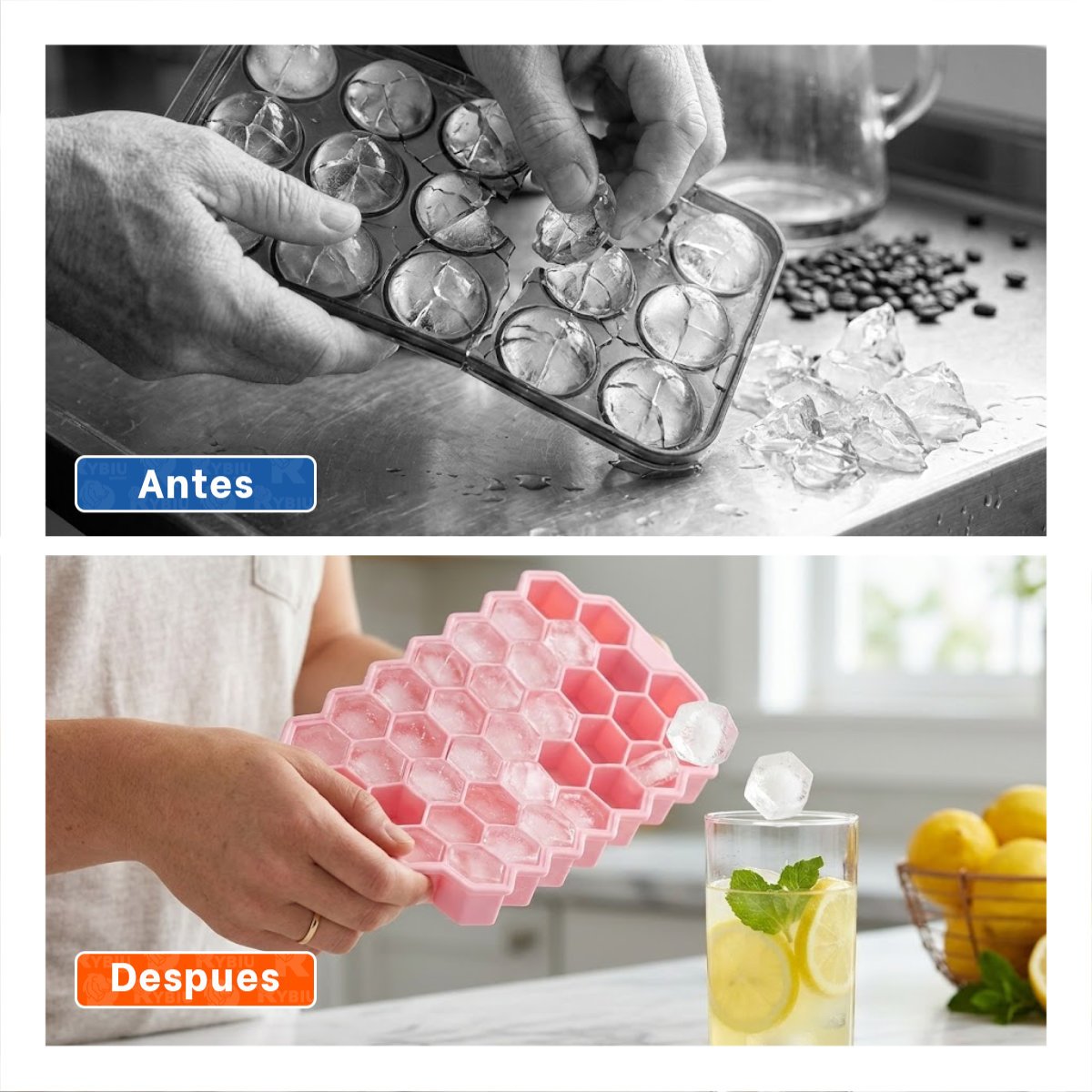 BANDEJA HIELERA CON TAPA COLOR ROSADO 20.5X12 CM PARA BEBIDAS FRIAS YLIGAS REGALO - 4