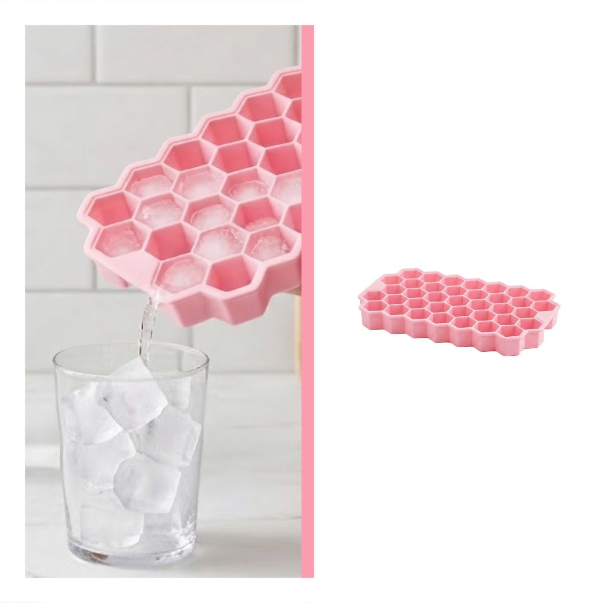 BANDEJA HIELERA CON TAPA COLOR ROSADO 20.5X12 CM PARA BEBIDAS FRIAS YLIGAS REGALO - 5