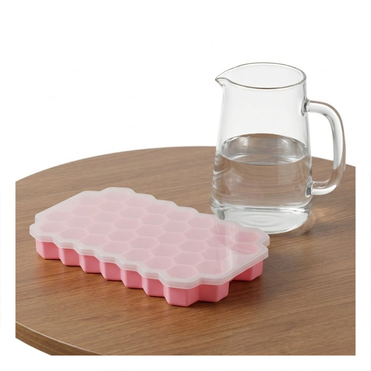 RECIPIENTE PARA CONGELAR AGUA 20.5X12 CM TIPO PANAL COLOR ROSADO YREGALO STICKER - 2