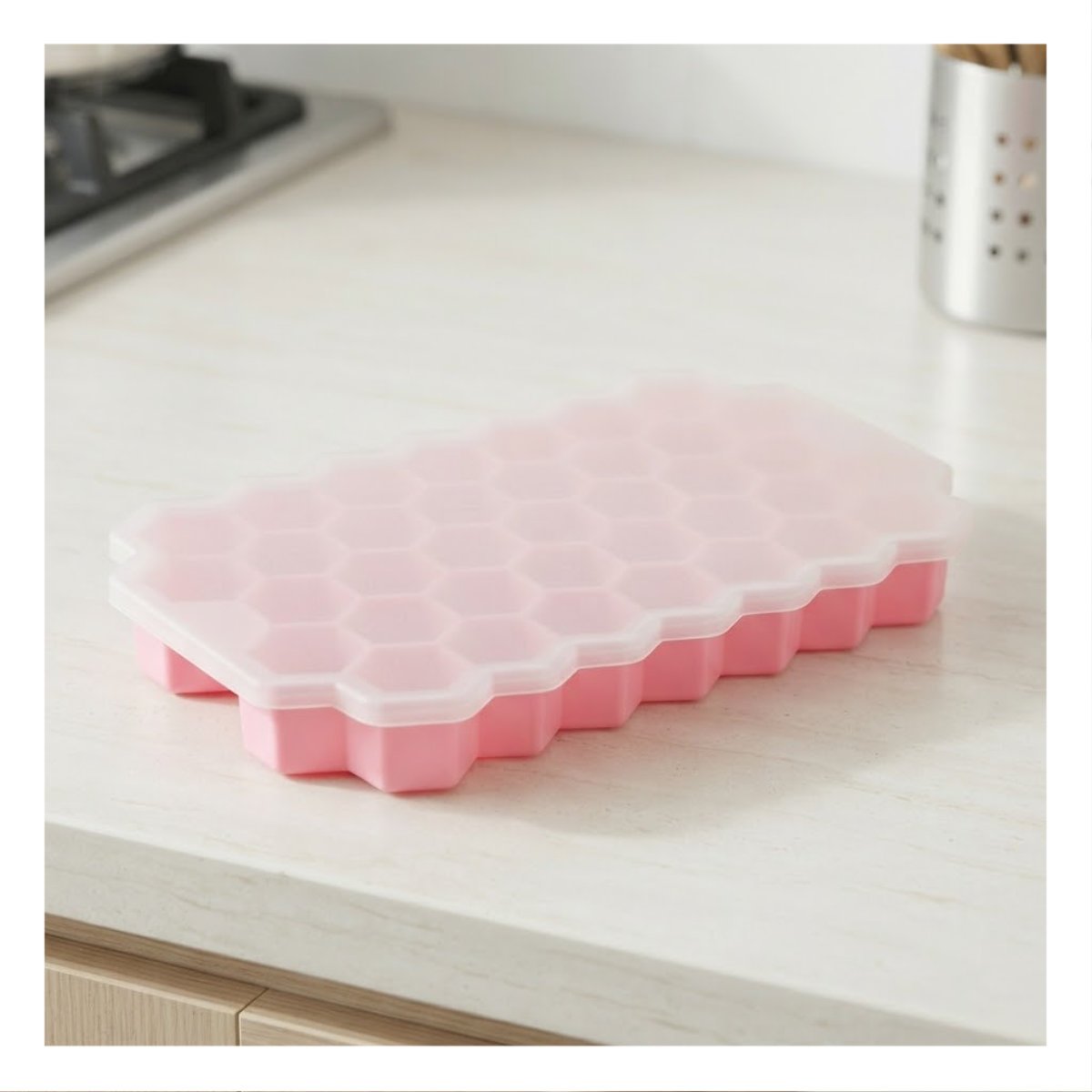 PACK2 RECIPIENTE PANAL COLOR ROSADO PARA PREPARAR HIELO CASERO 20.5X12 CM YPAPEL REGALO - 5