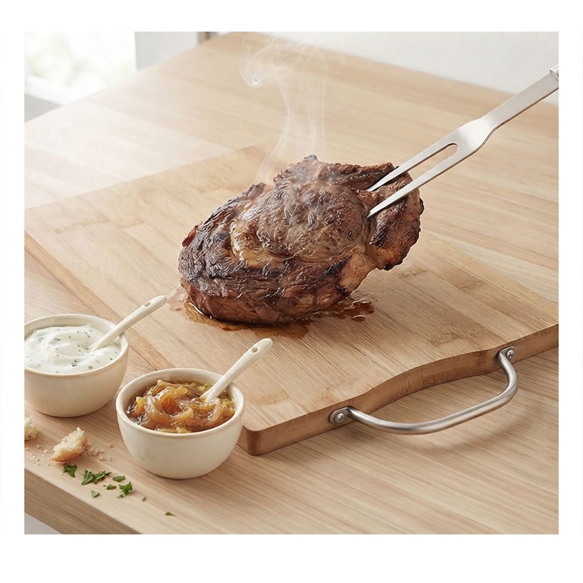 PACK4 BASE DE PICAR ALIMENTOS BAMBU MOSTAZA PARA COCINA 34X24X1,8CM YREGALO STICKER - 5