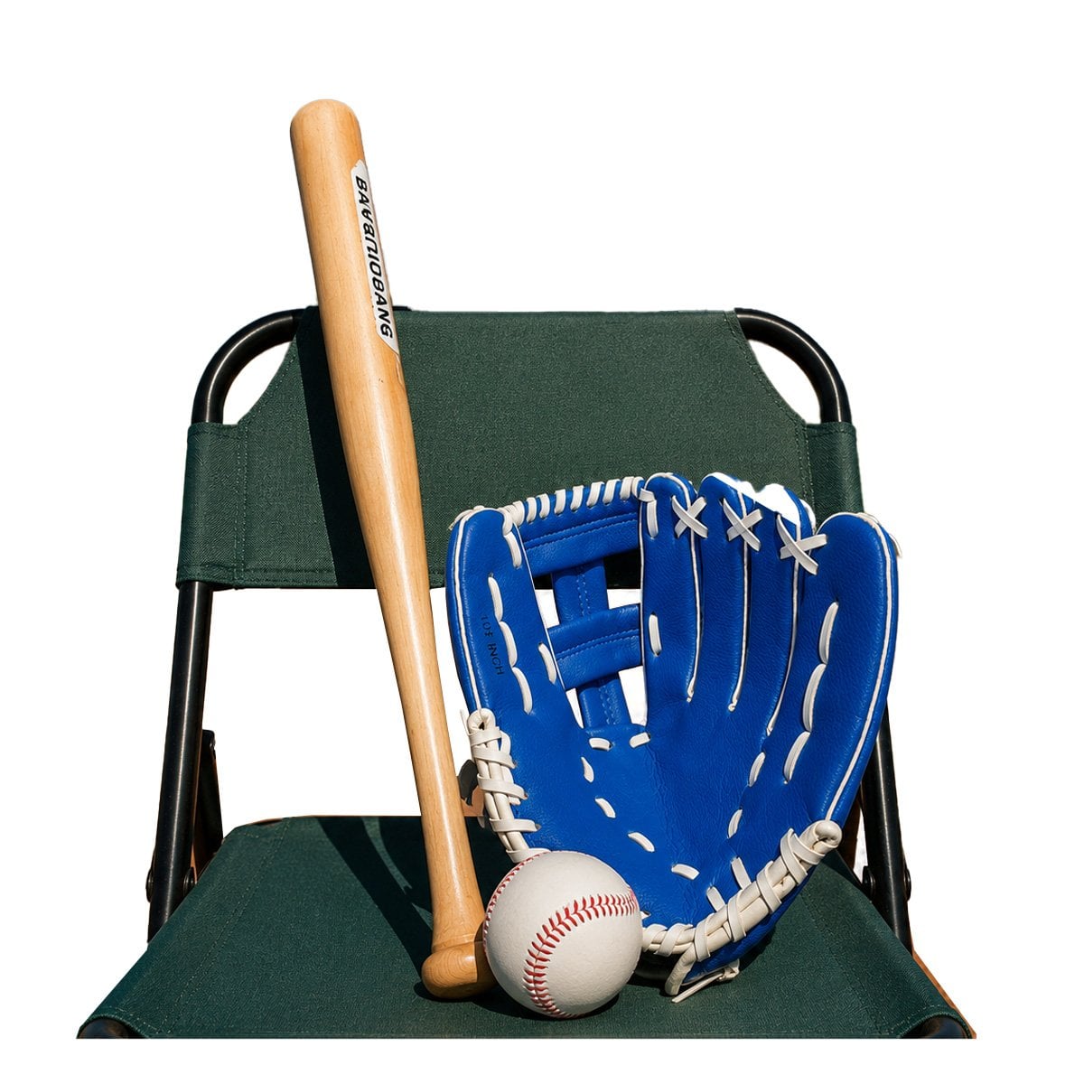 PACK6 PACK CON BATE PELOTA Y GUANTE PARA BEISBOL COLOR AZUL YREGALO STICKER - 2