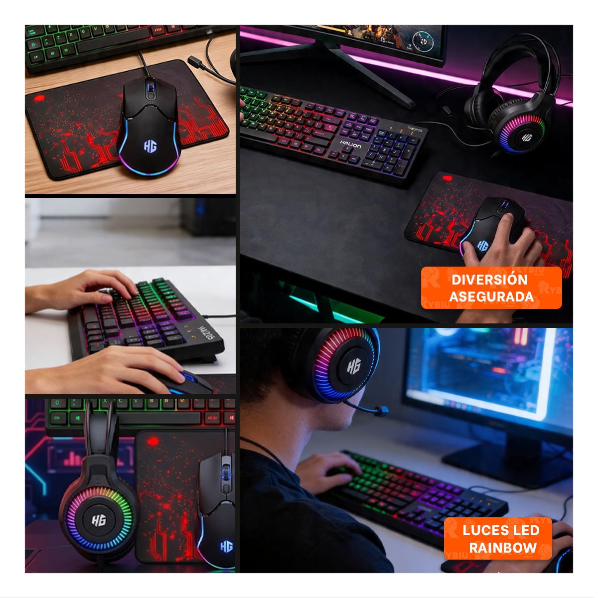 SET DE JUEGO PARA PC COLOR NEGRO CON ACCESORIOS GAMER COMPLETO YPAPEL REGALO - 3