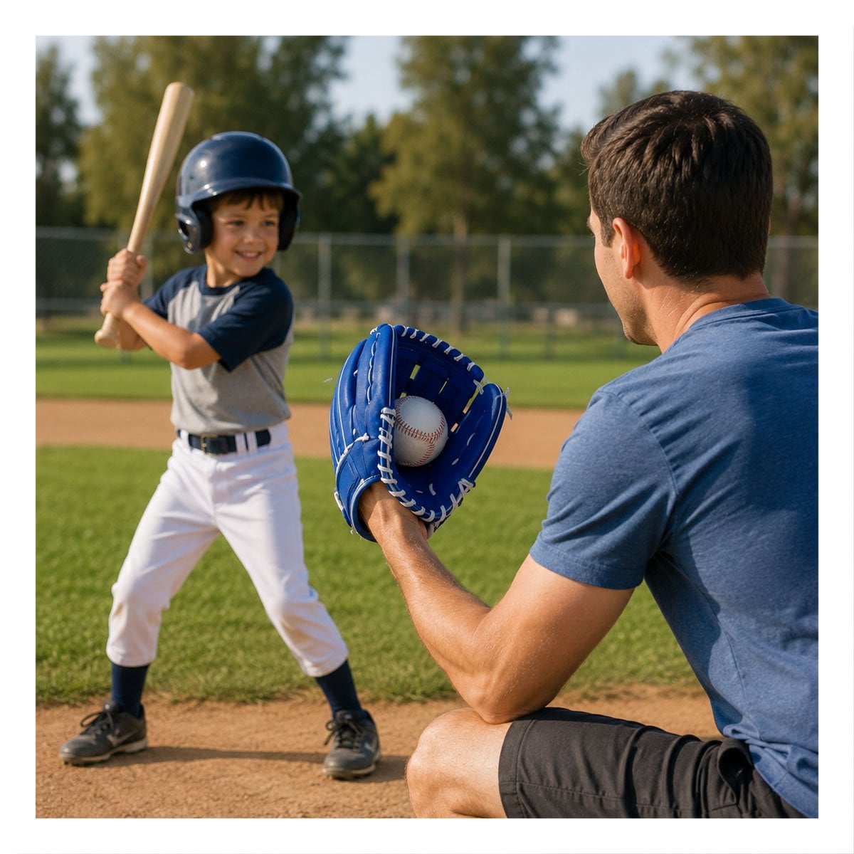 PACK2 KIT COLOR AZUL DE BEISBOL PARA PRACTICAS CON BATE GUANTE Y PELOTA - 3