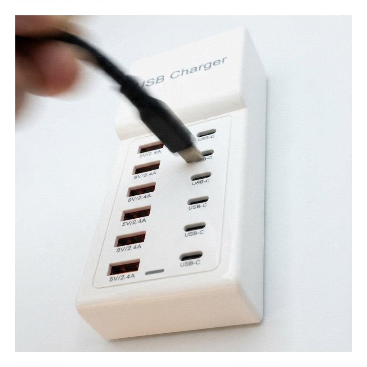 PACK6 HUB PORTATIL DE CARGA USB-C Y USB-A BLANCO PARA USO PRACTICO DIARIO YREGALO STICKER - 2