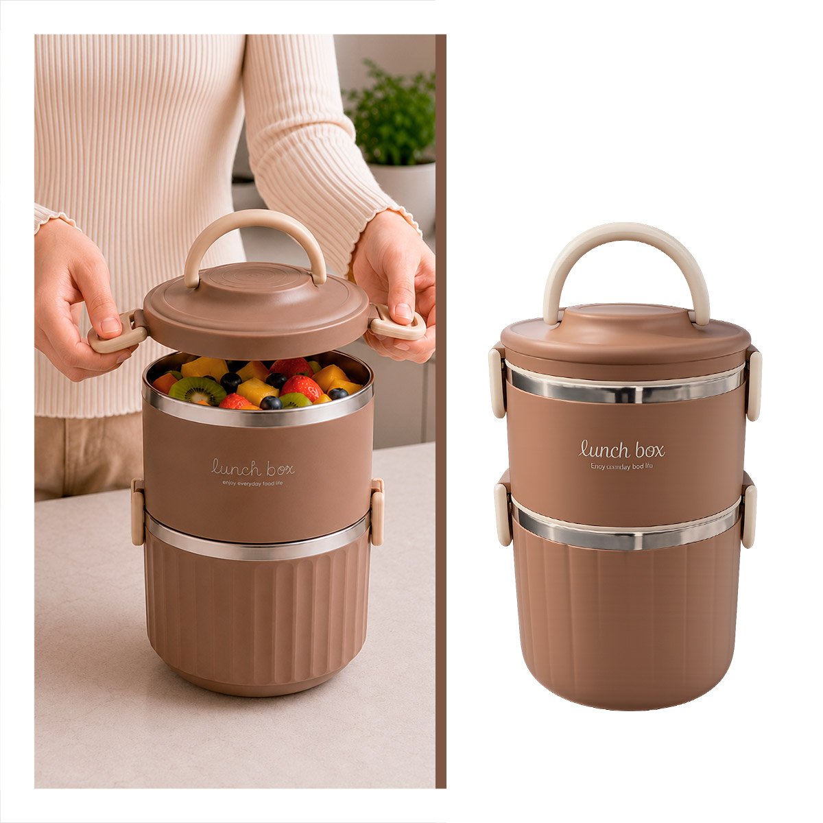 TAPER REUTILIZABLE 1800 ML MARRON PARA COCINA Y POST IT - 5