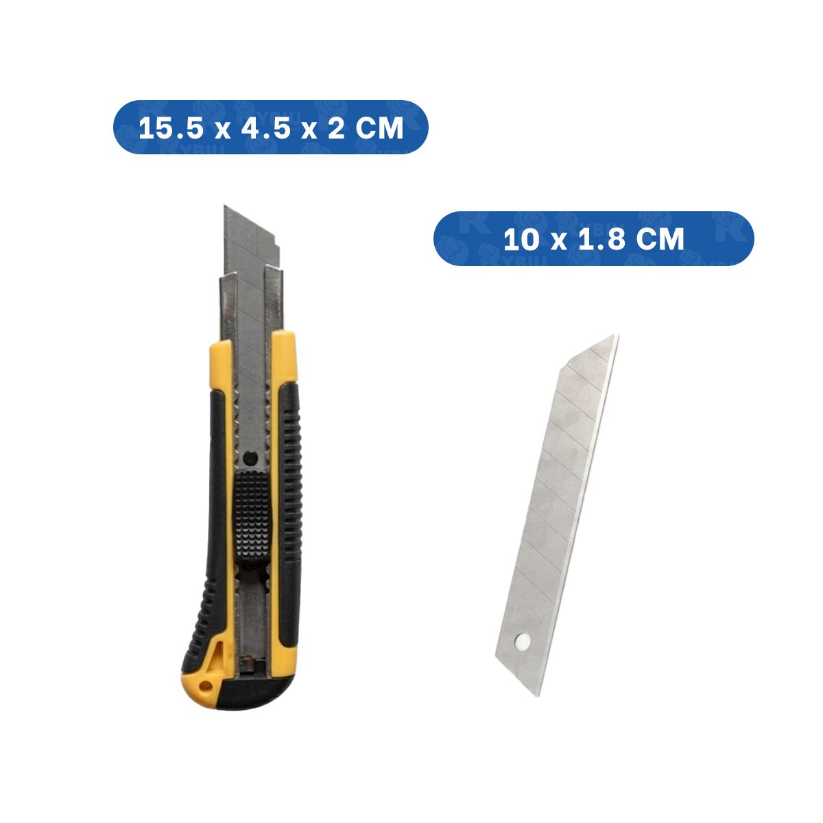 CORTADOR RETRACTIL CON CUCHILLA 18 MM Y ESTUCHE AMARILLO PARA MANUALIDADES Y PAPEL REGALO - 4