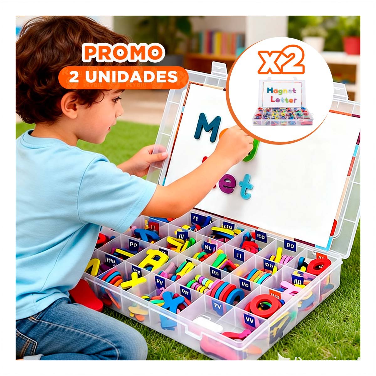 PACK2 TABLERO DIDACTICO CON PIEZAS MAGNETICAS 253 PZS DE LETRAS Y NUMEROS - 1
